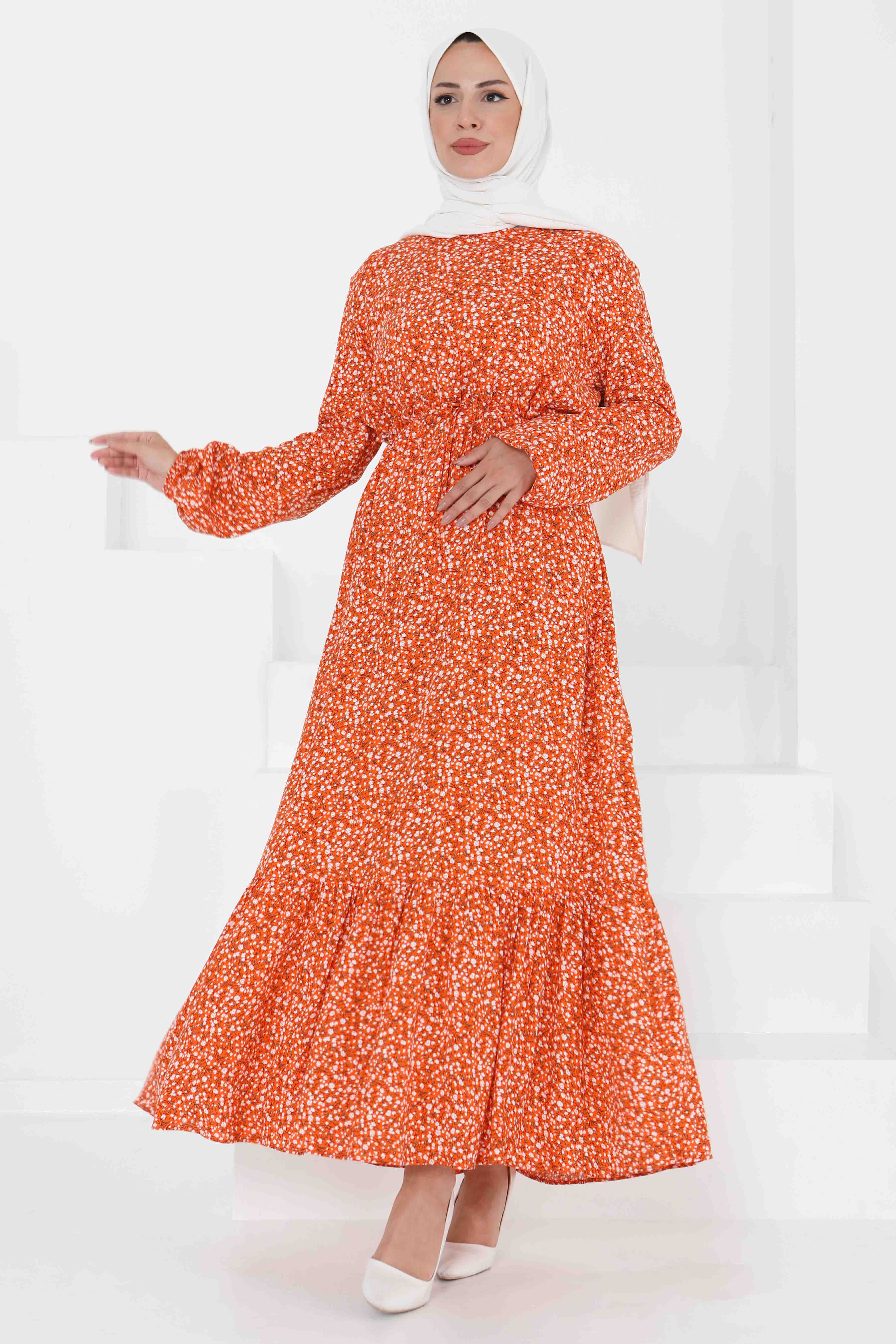 Desenli Elbise - 27421 - 1