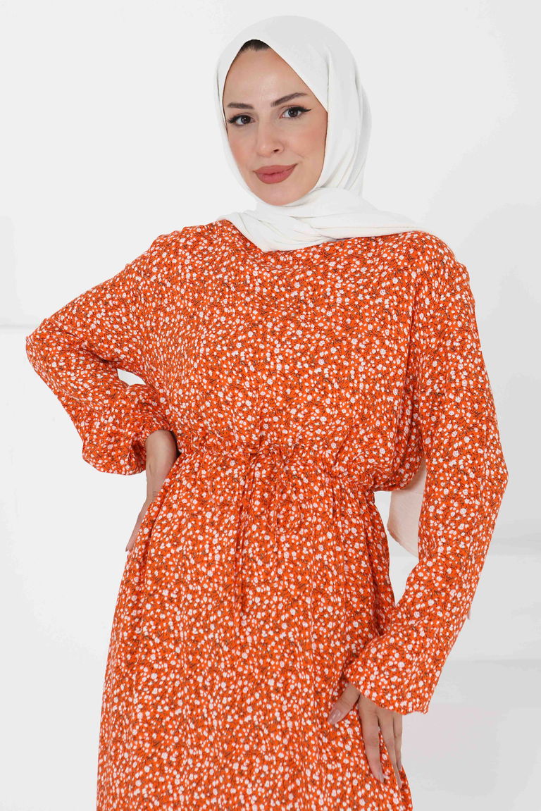 Desenli Elbise - 27421 - TOFİSA