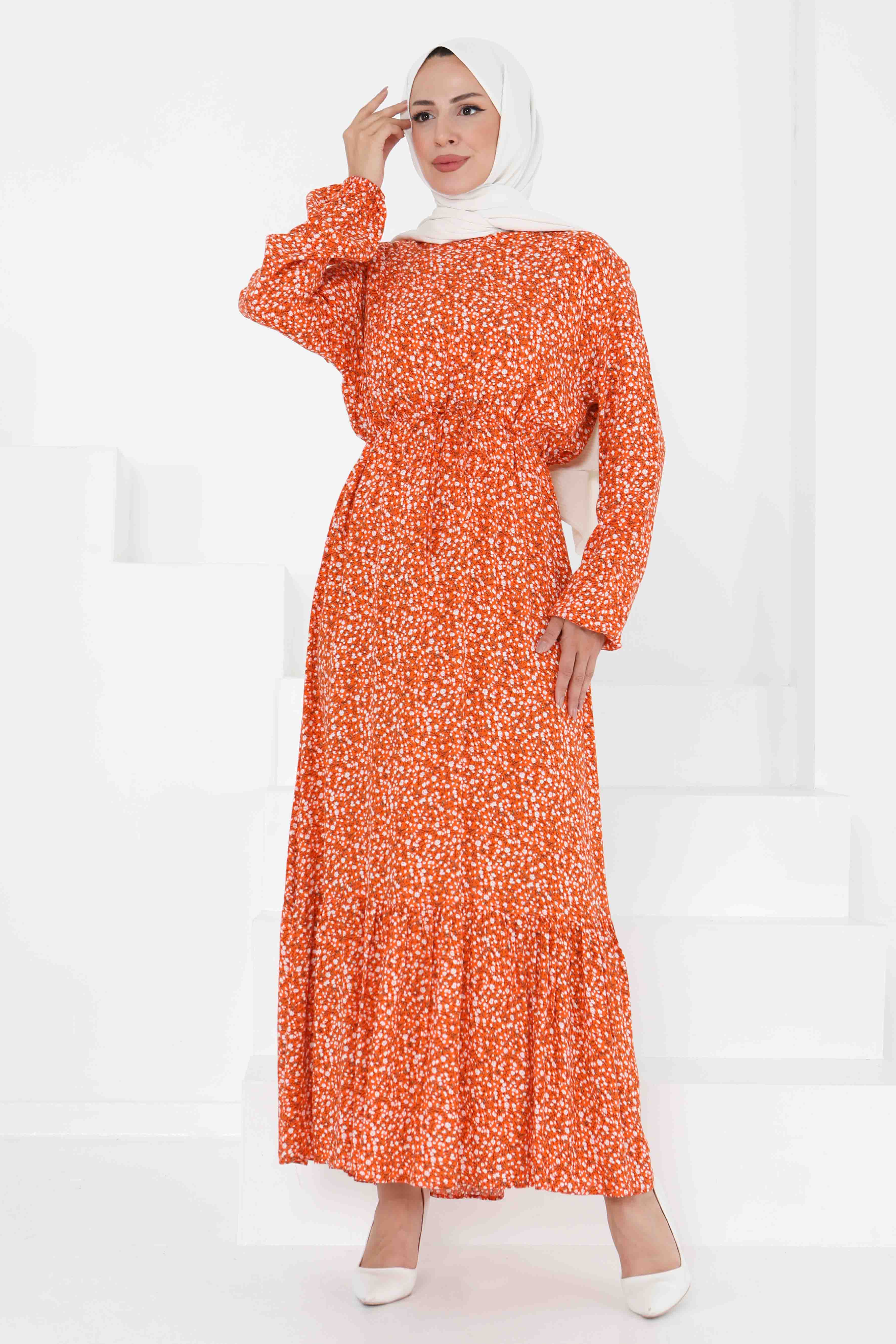 Desenli Elbise - 27421 - 3