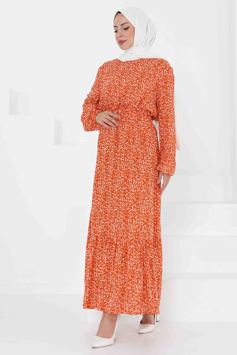 Desenli Elbise - 27421 - TOFİSA