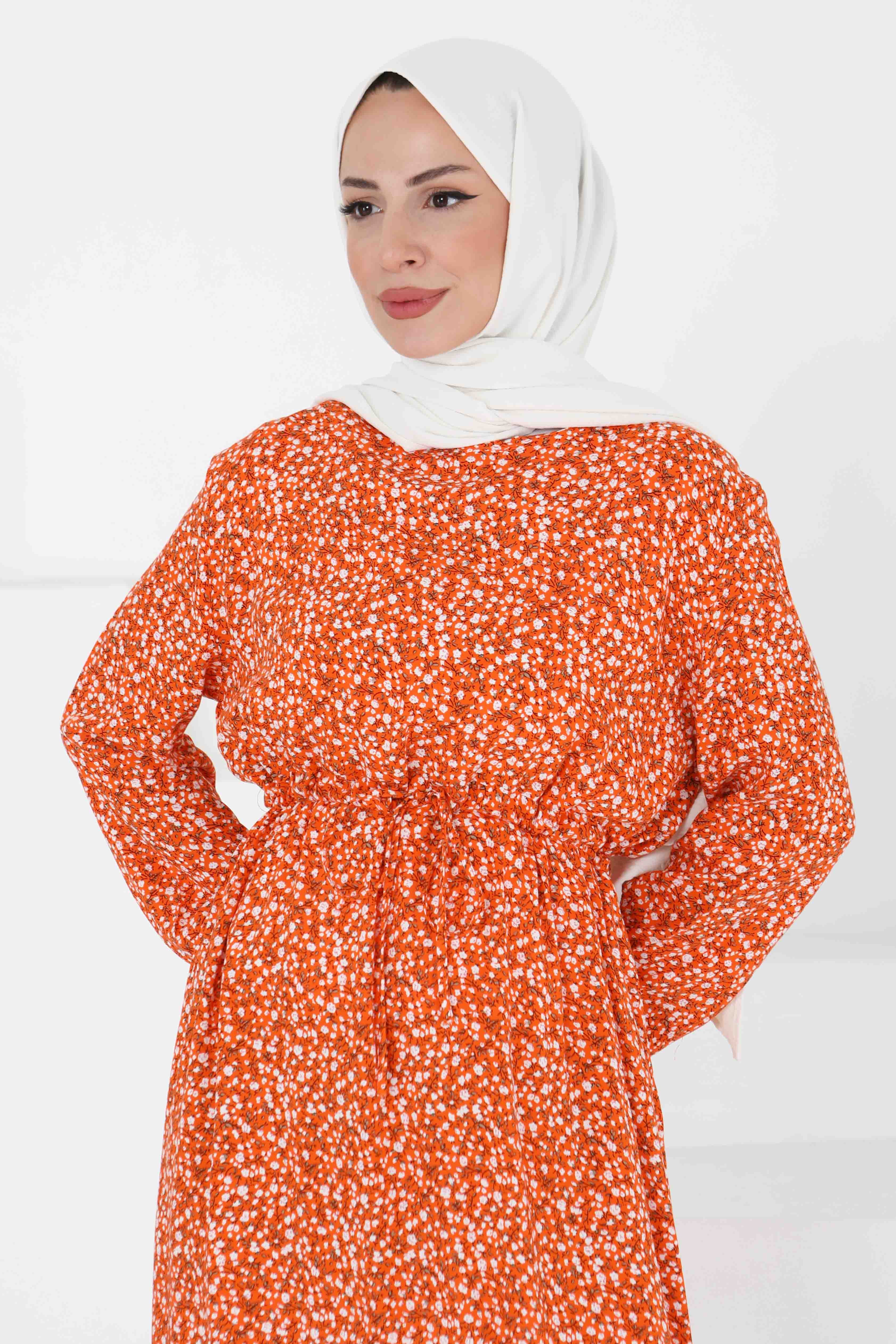 Desenli Elbise - 27421 - 5