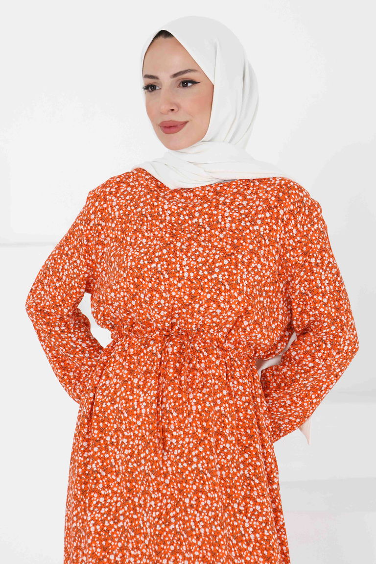 Desenli Elbise - 27421 - TOFİSA