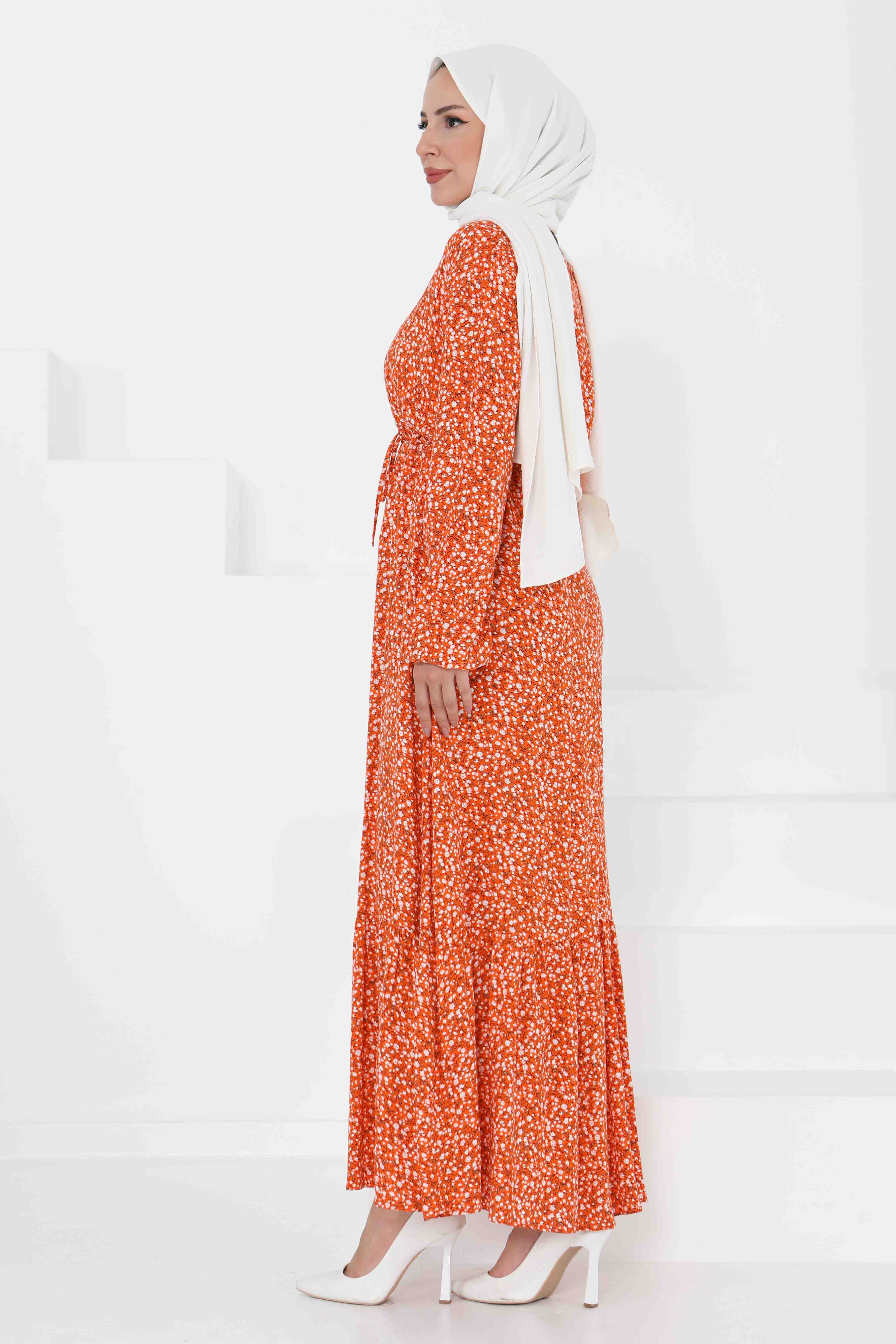 Desenli Elbise - 27421 - 6