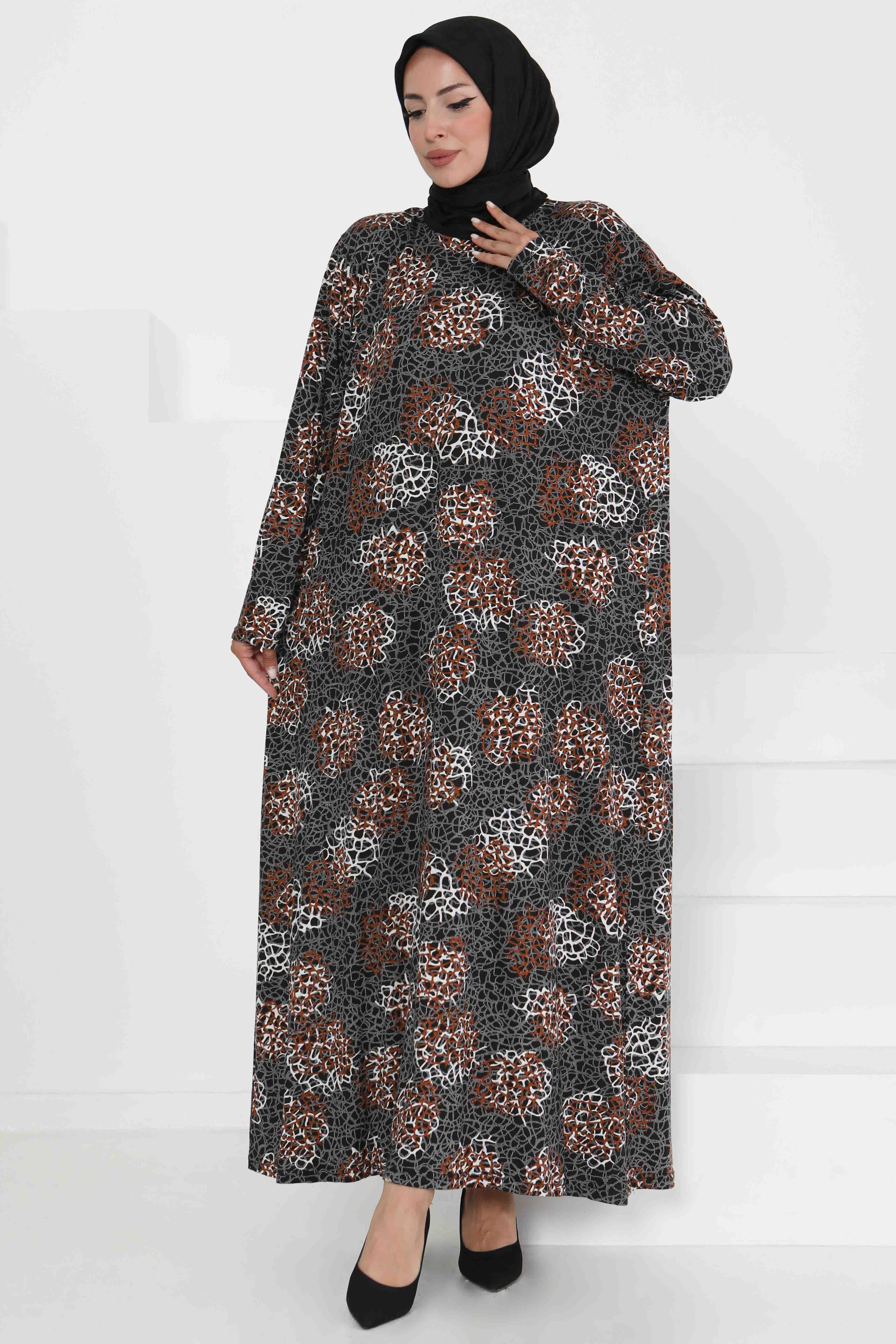 Desenli Elbise - 27368 - 1