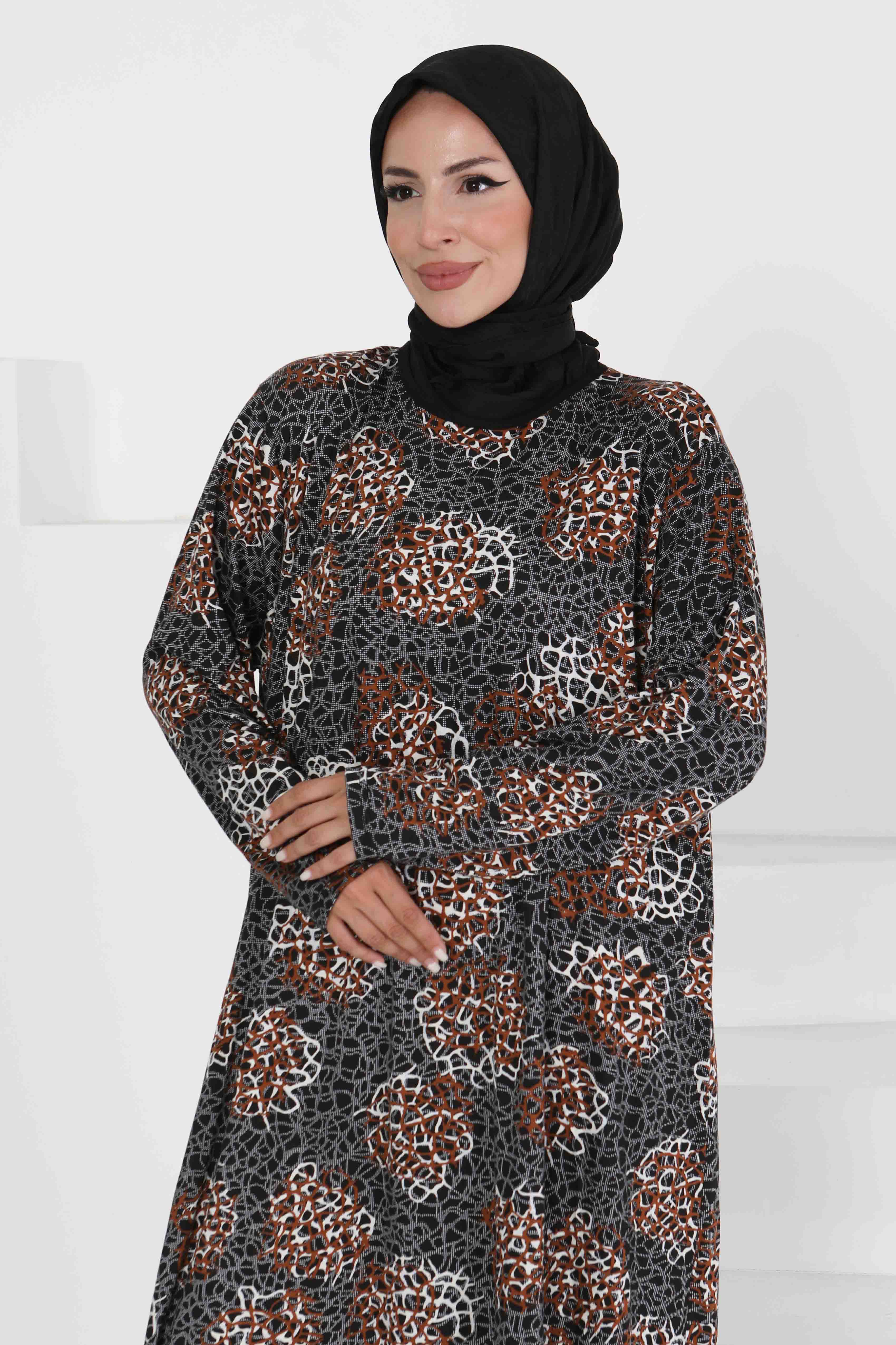 Desenli Elbise - 27368 - 3