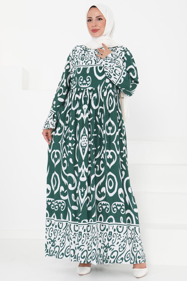 Desenli Elbise - 27431 - TOFİSA