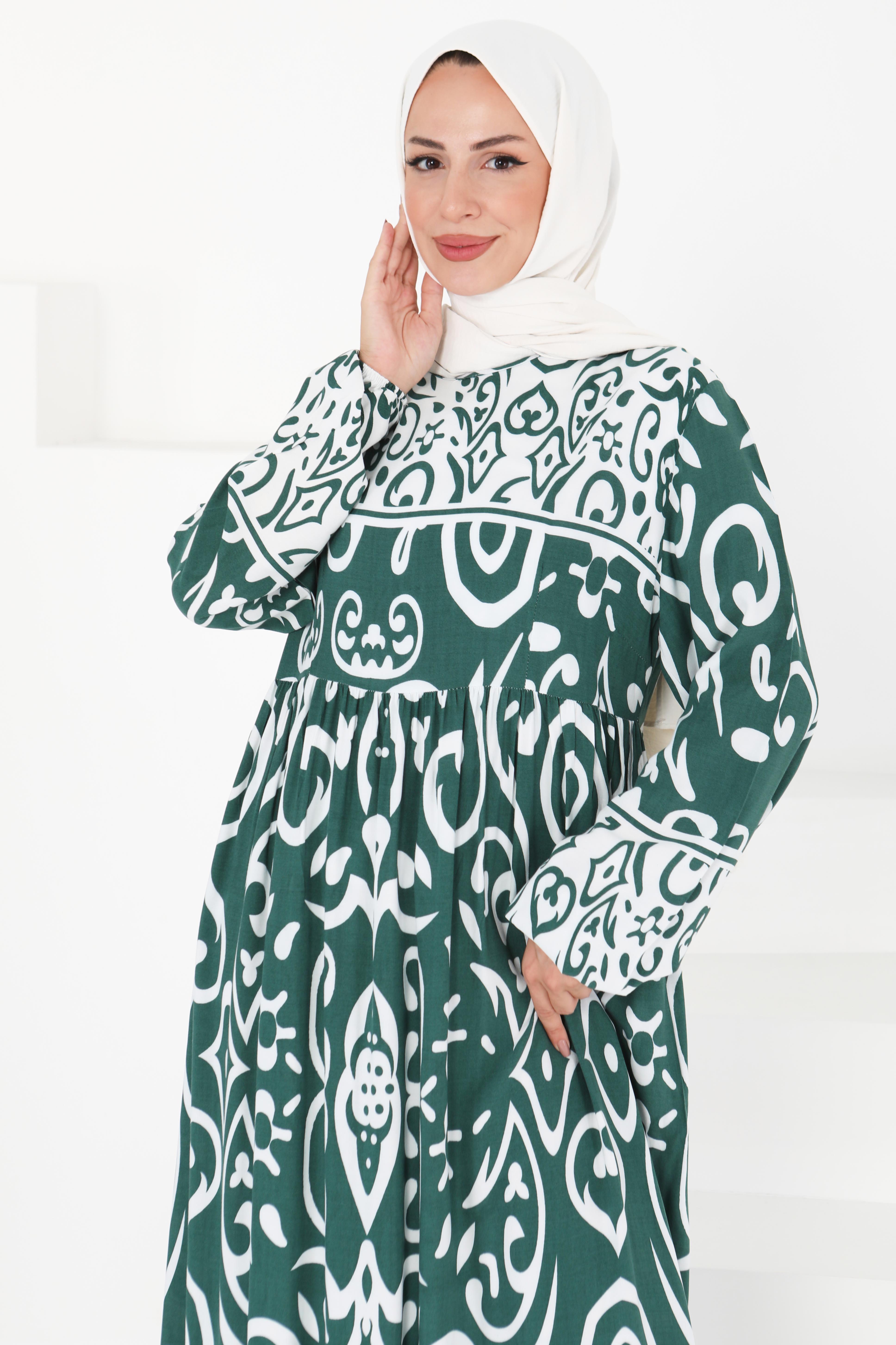 Desenli Elbise - 27431 - 2