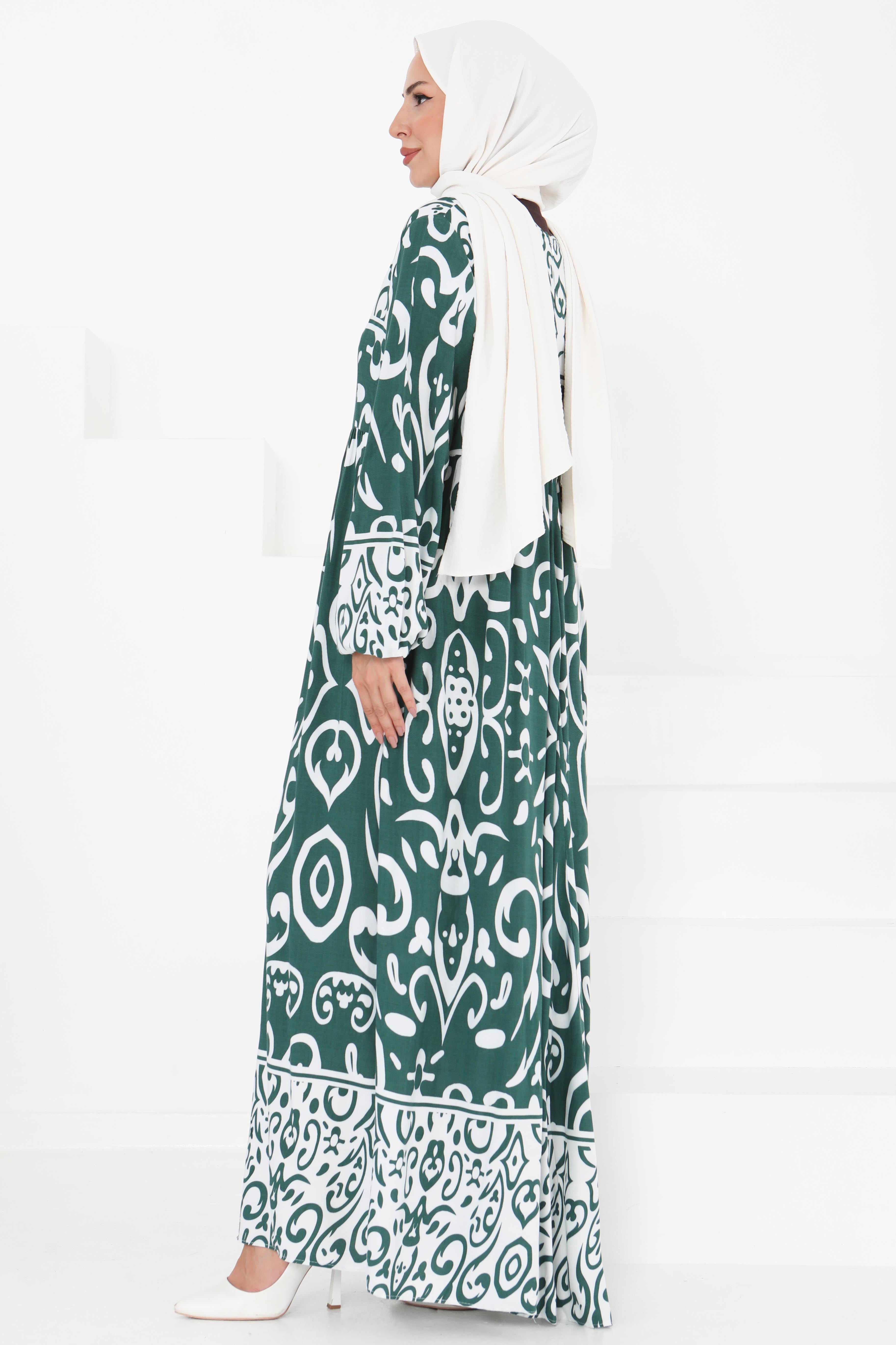 Desenli Elbise - 27431 - 5