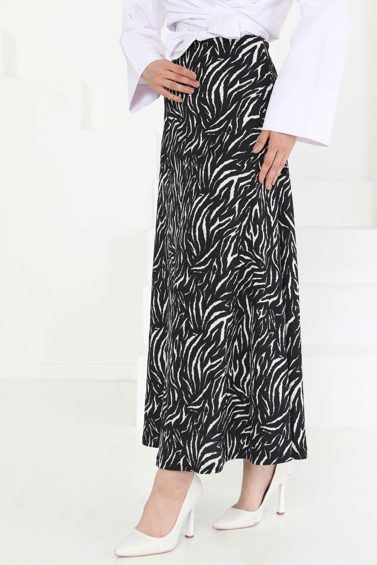 Desenli Kiloş Etek - 27238 - TOFİSA