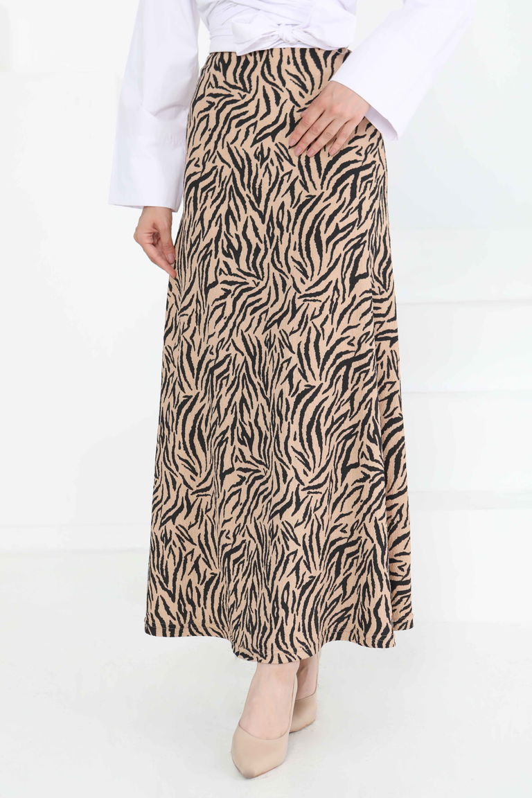 Desenli Kiloş Etek - 27238 - TOFİSA