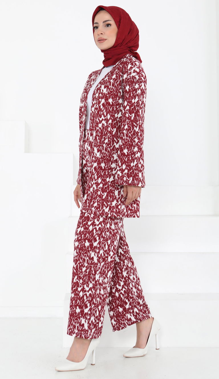 Desenli Kimono Takım - 27132 - TOFİSA