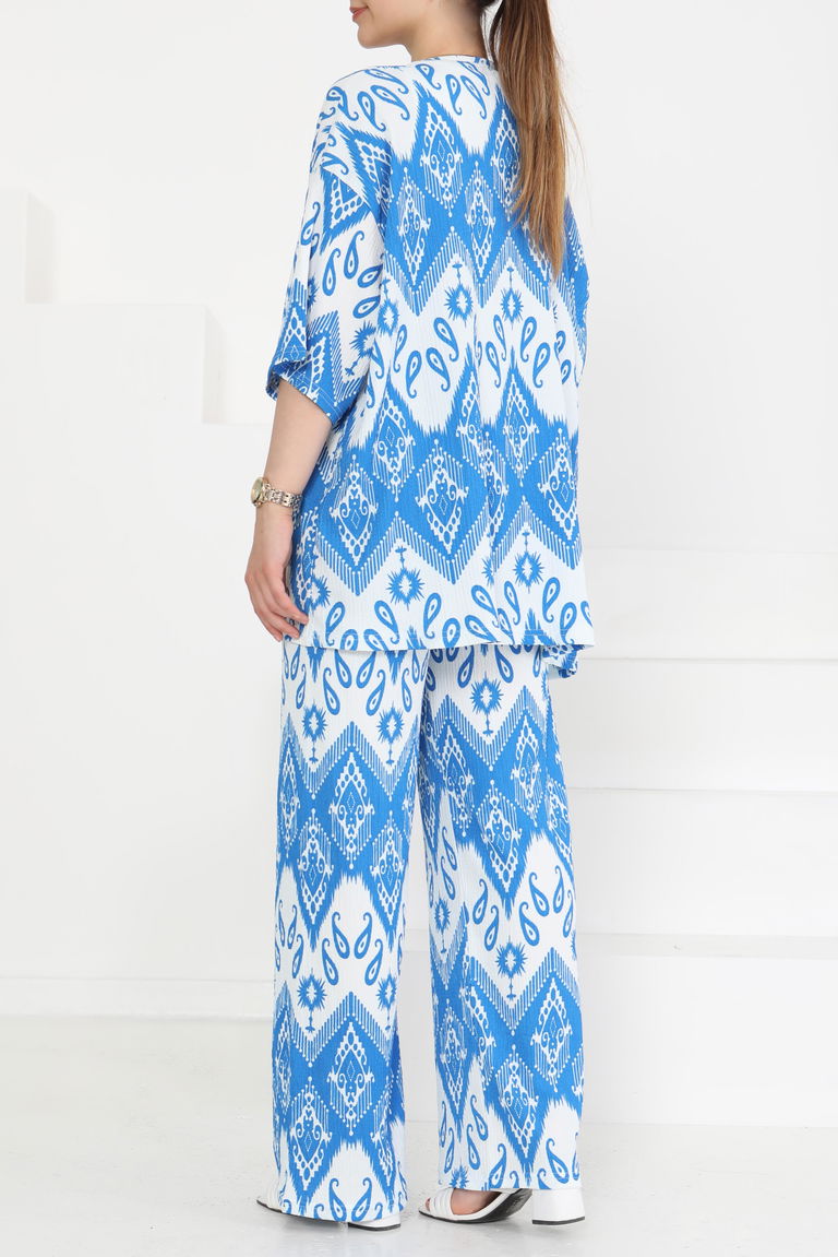 Desenli Kimono Takım - 27286 - TOFİSA