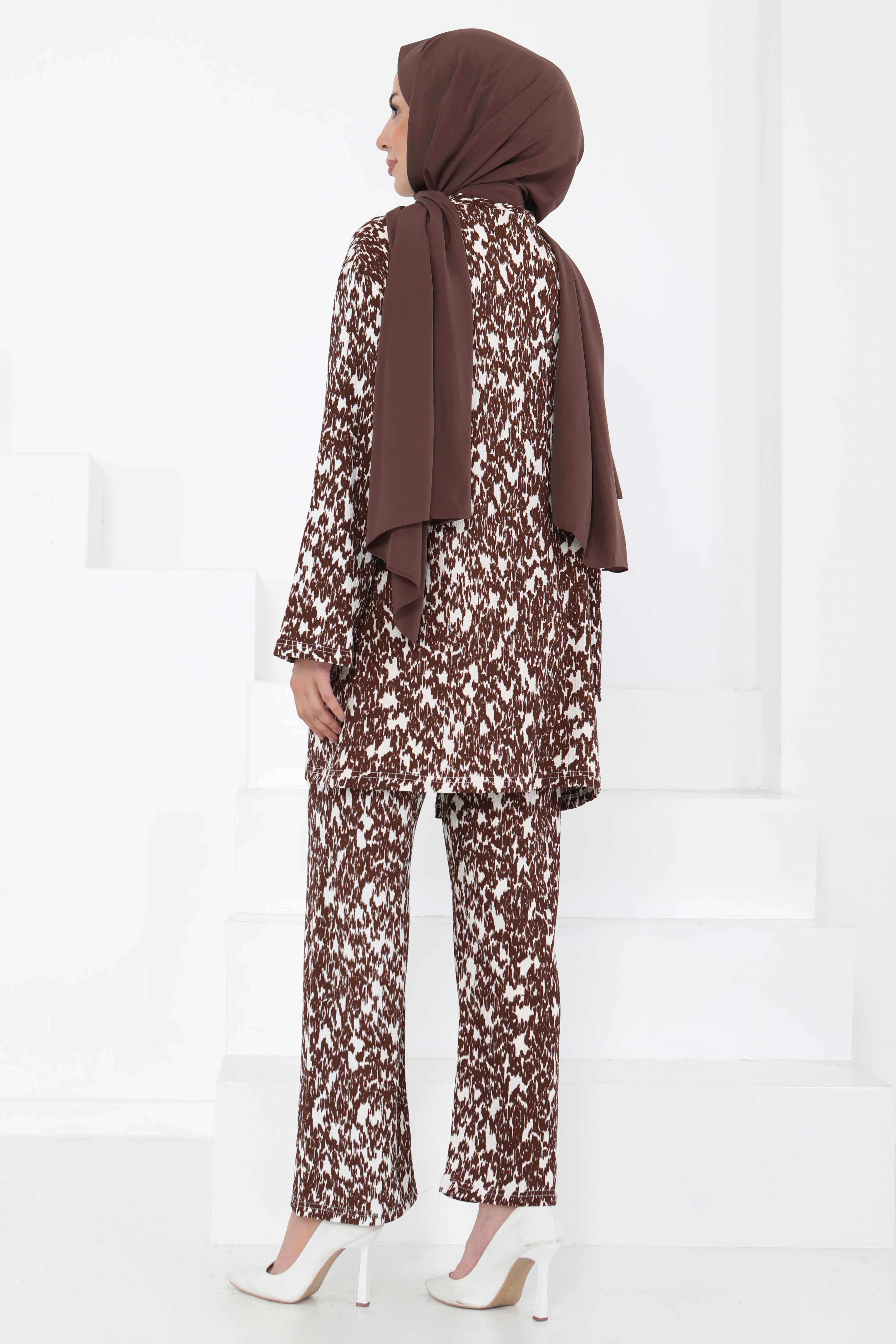Desenli Kimono Takım - 27132 - 6