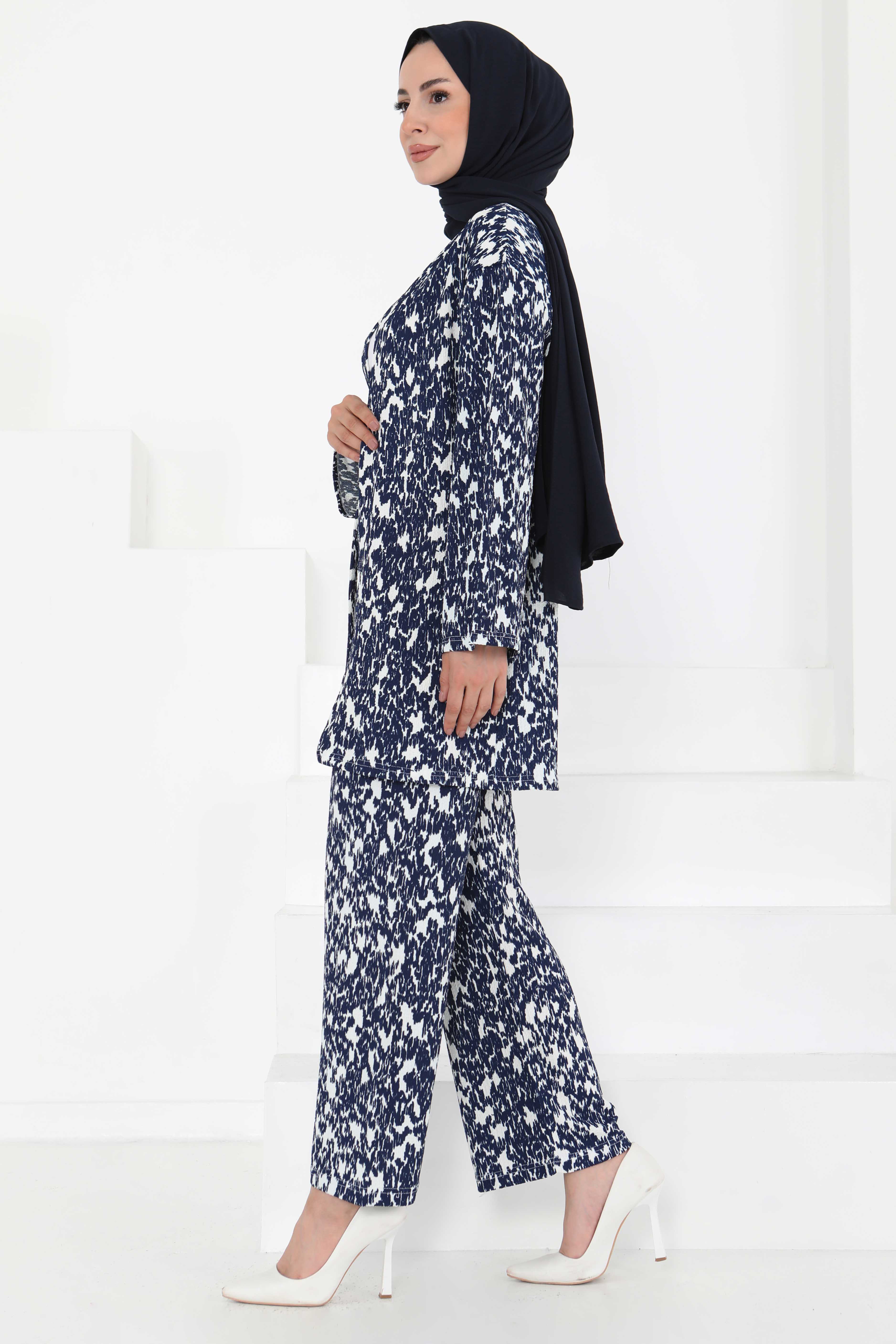 Desenli Kimono Takım - 27132 - 5