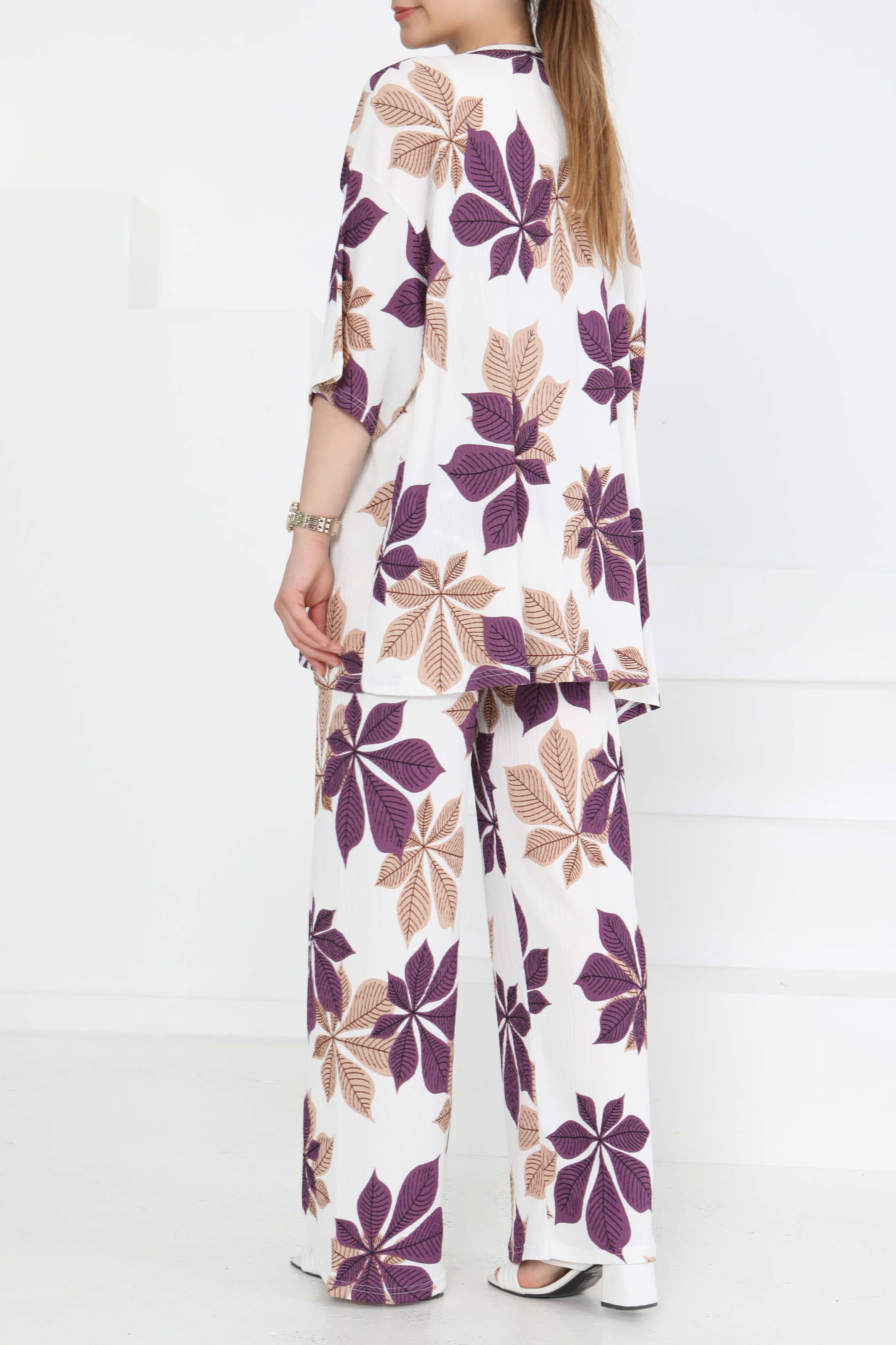 Desenli Kimono Takım - 27284 - 6