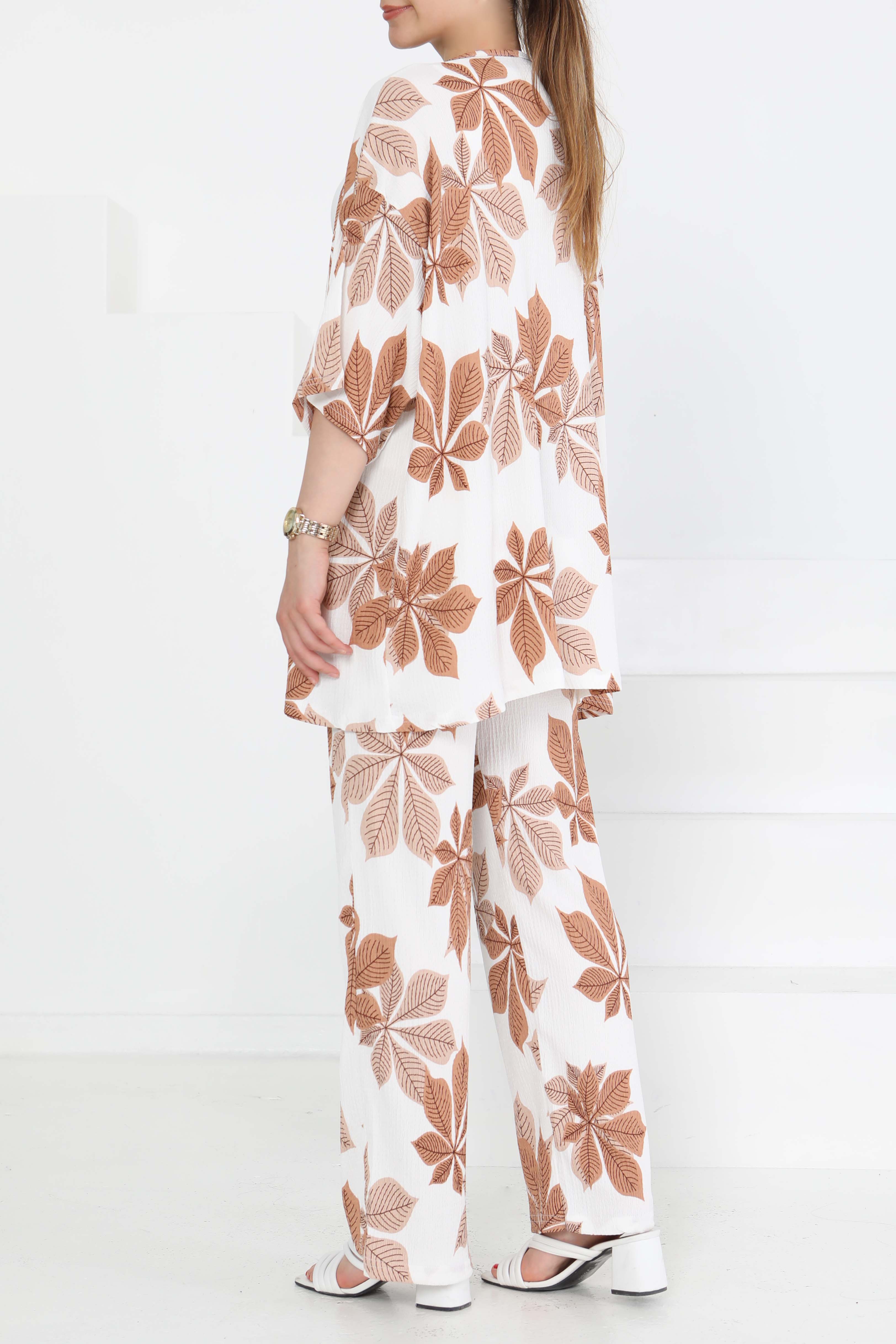 Desenli Kimono Takım - 27284 - 5
