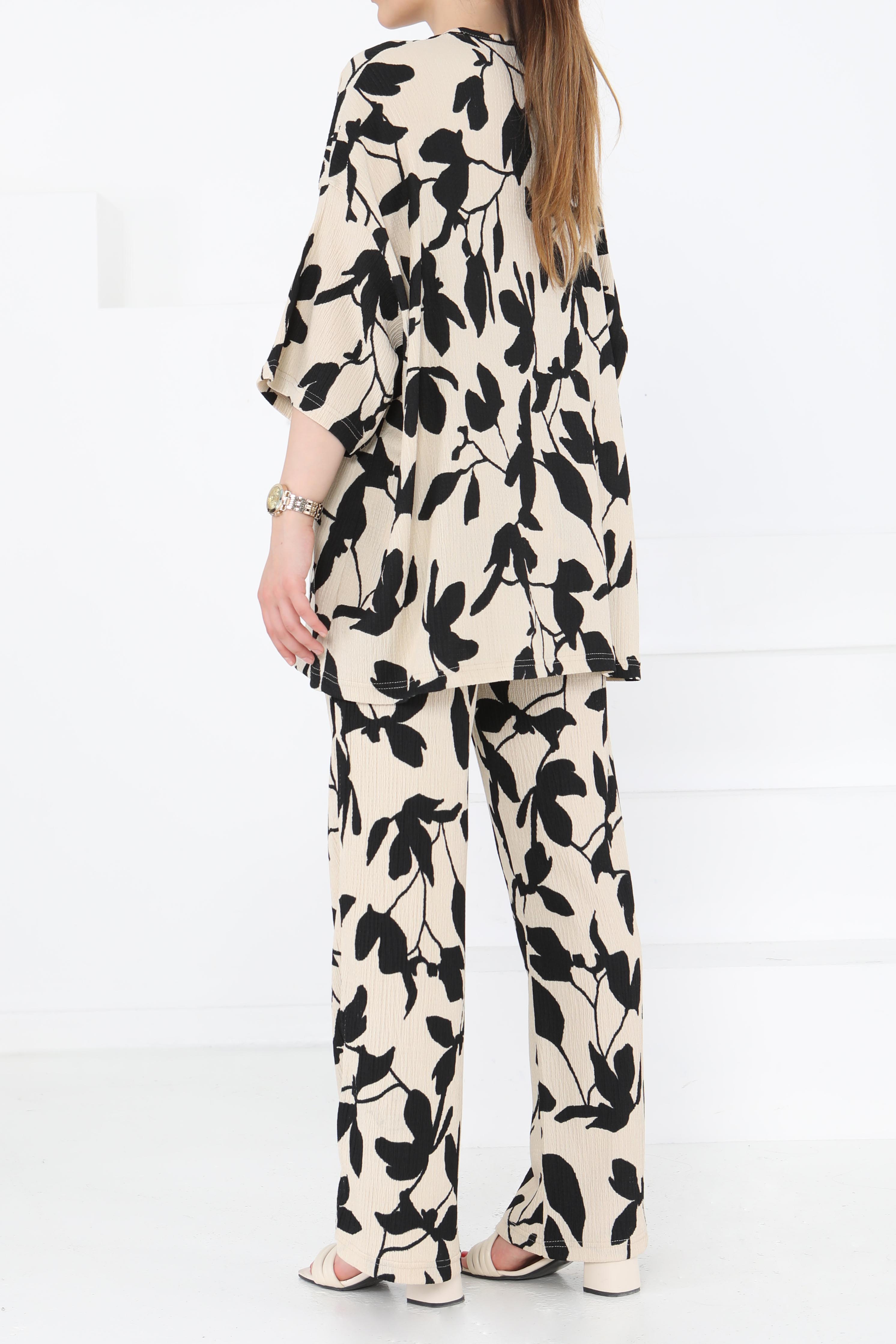 Desenli Kimono Takım - 27285 - 5