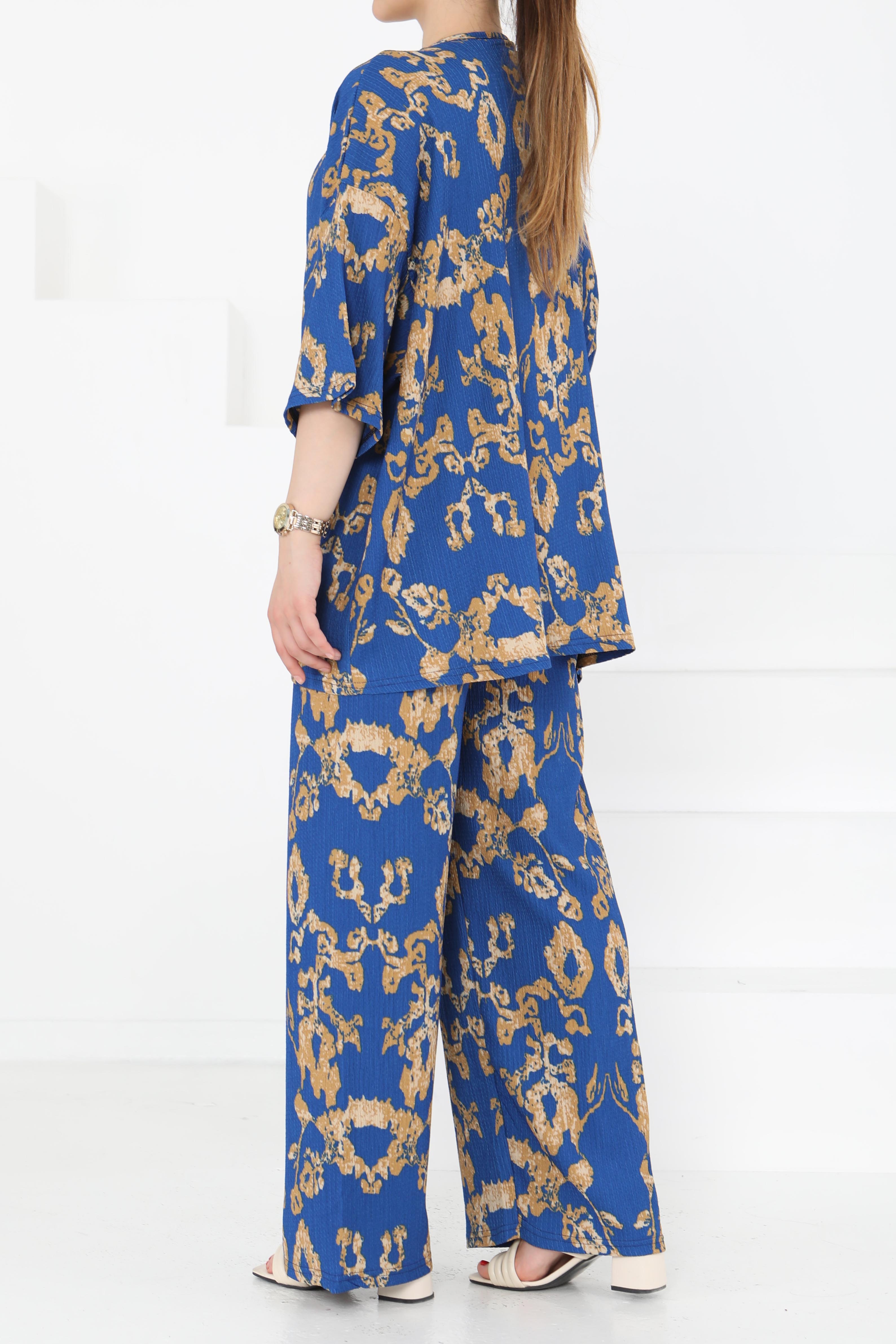 Desenli Kimono Takım - 27287 - 5