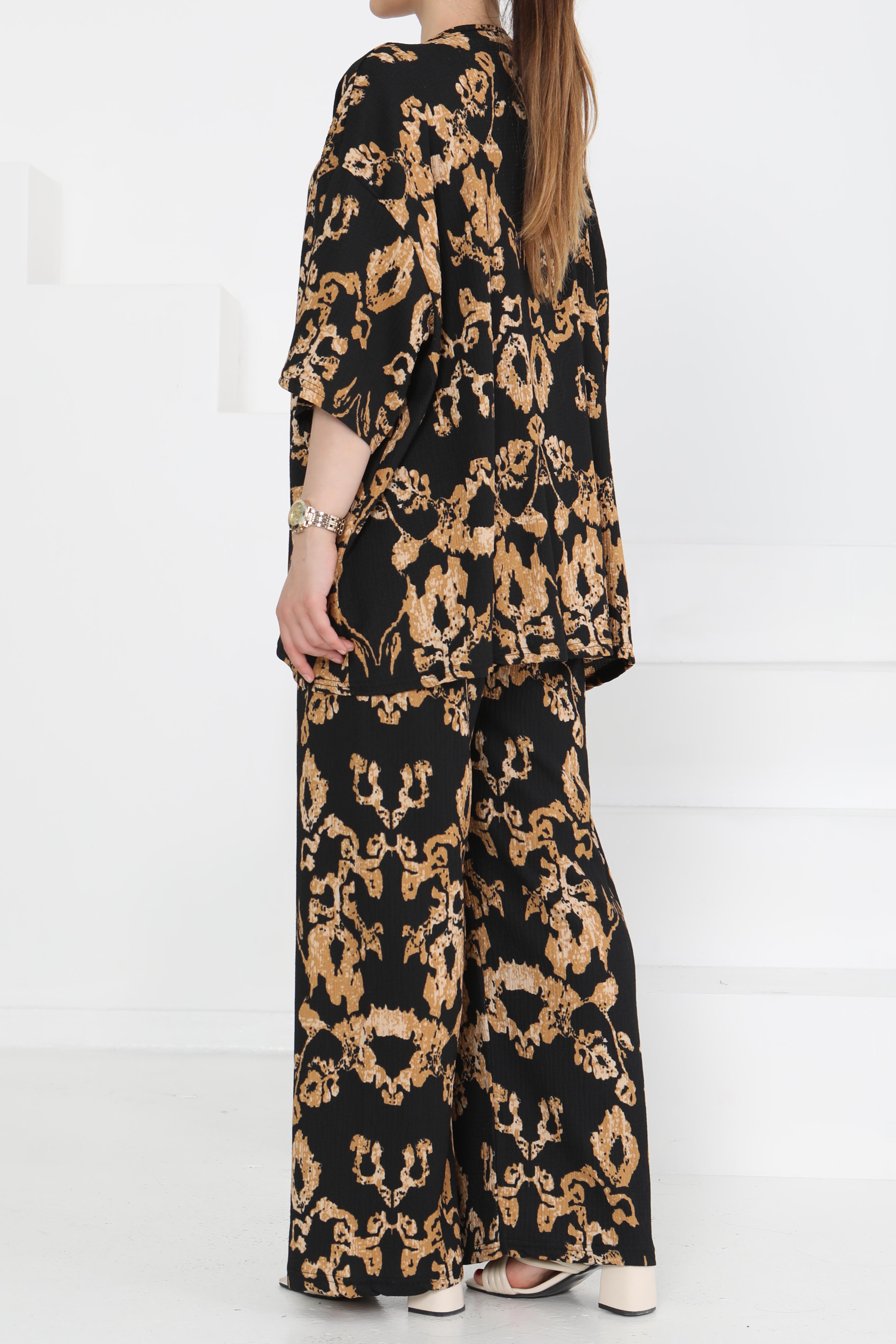 Desenli Kimono Takım - 27287 - 5