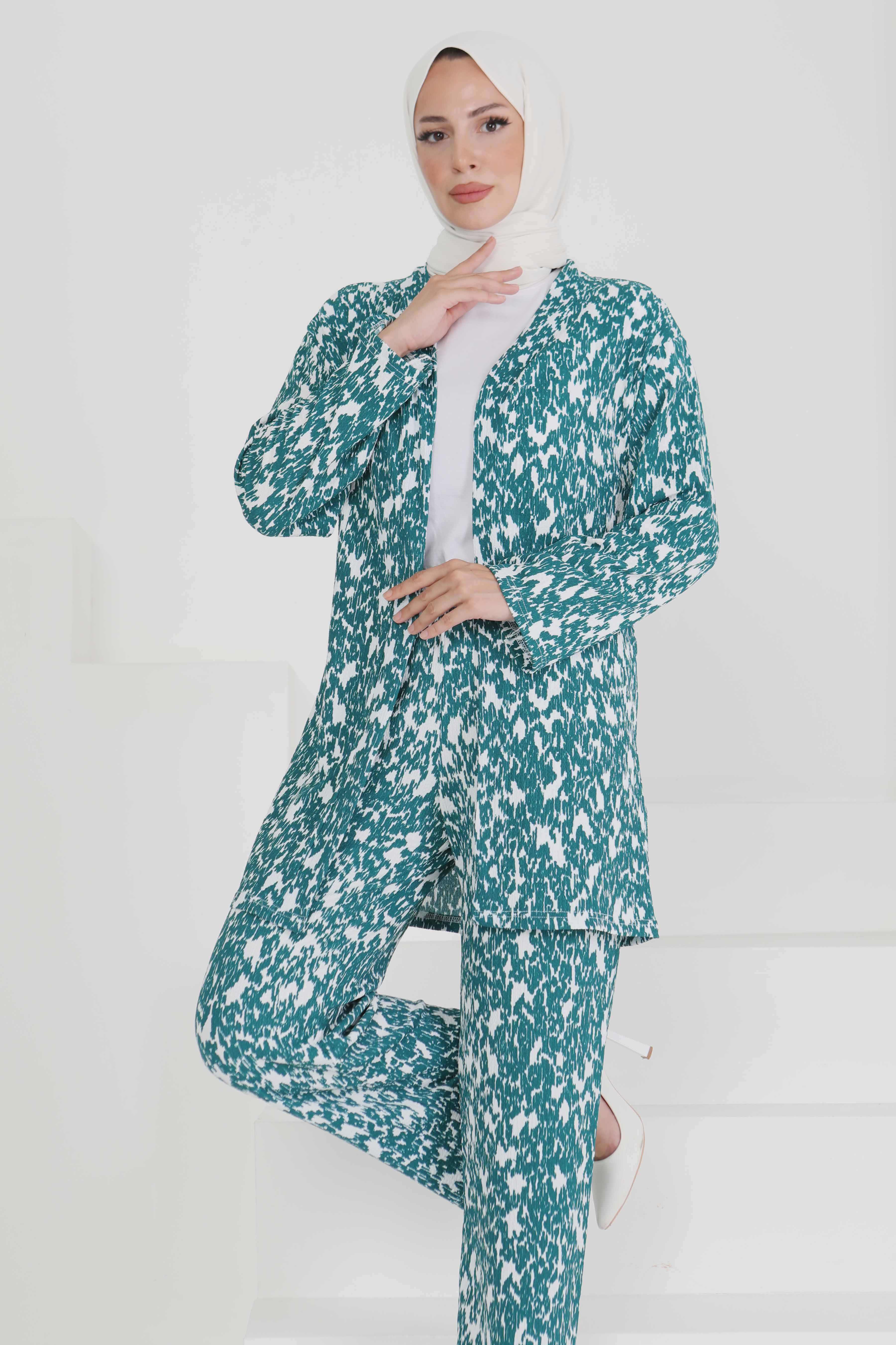 Desenli Kimono Takım - 27132 - 10