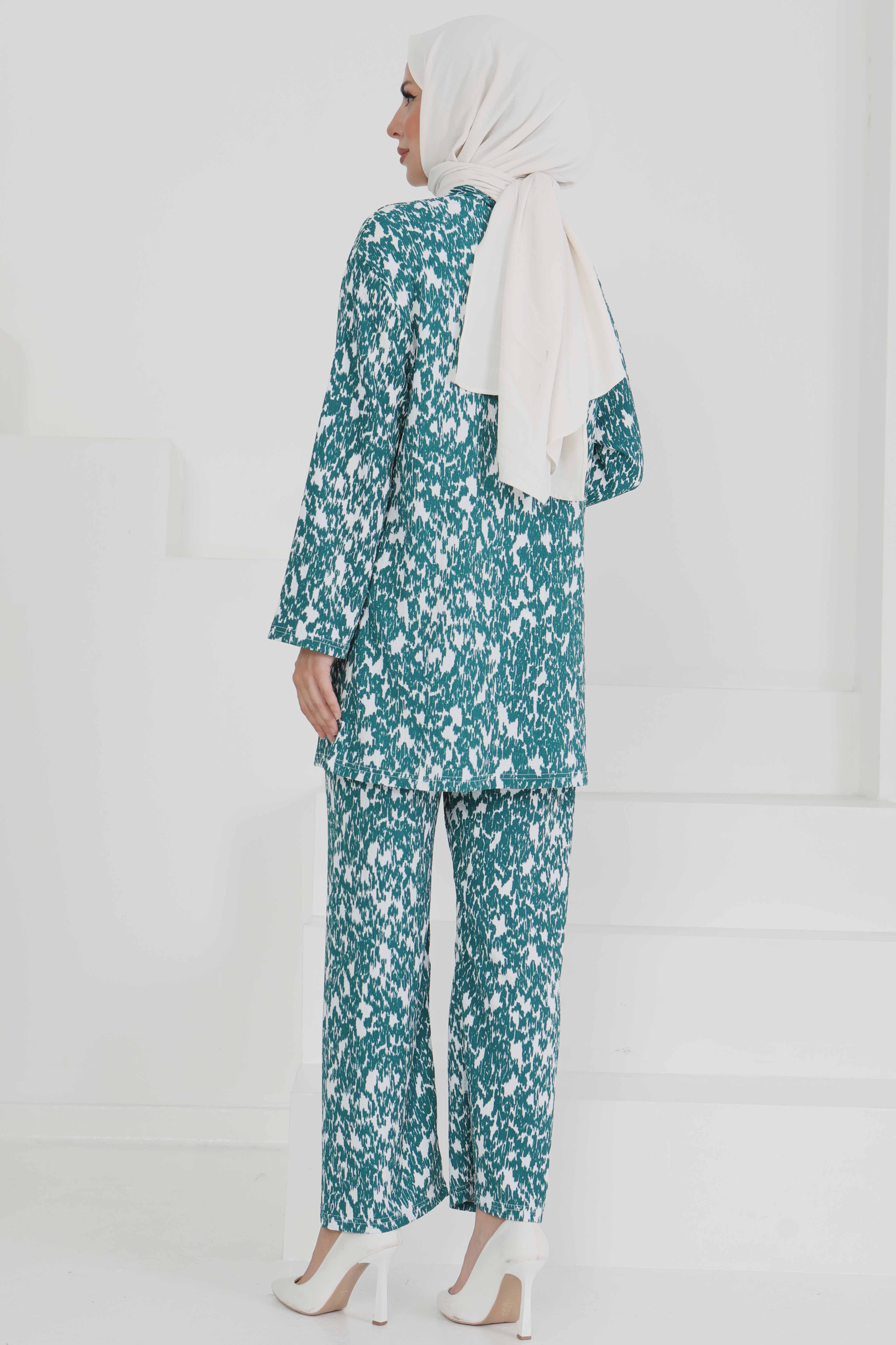 Desenli Kimono Takım - 27132 - 7