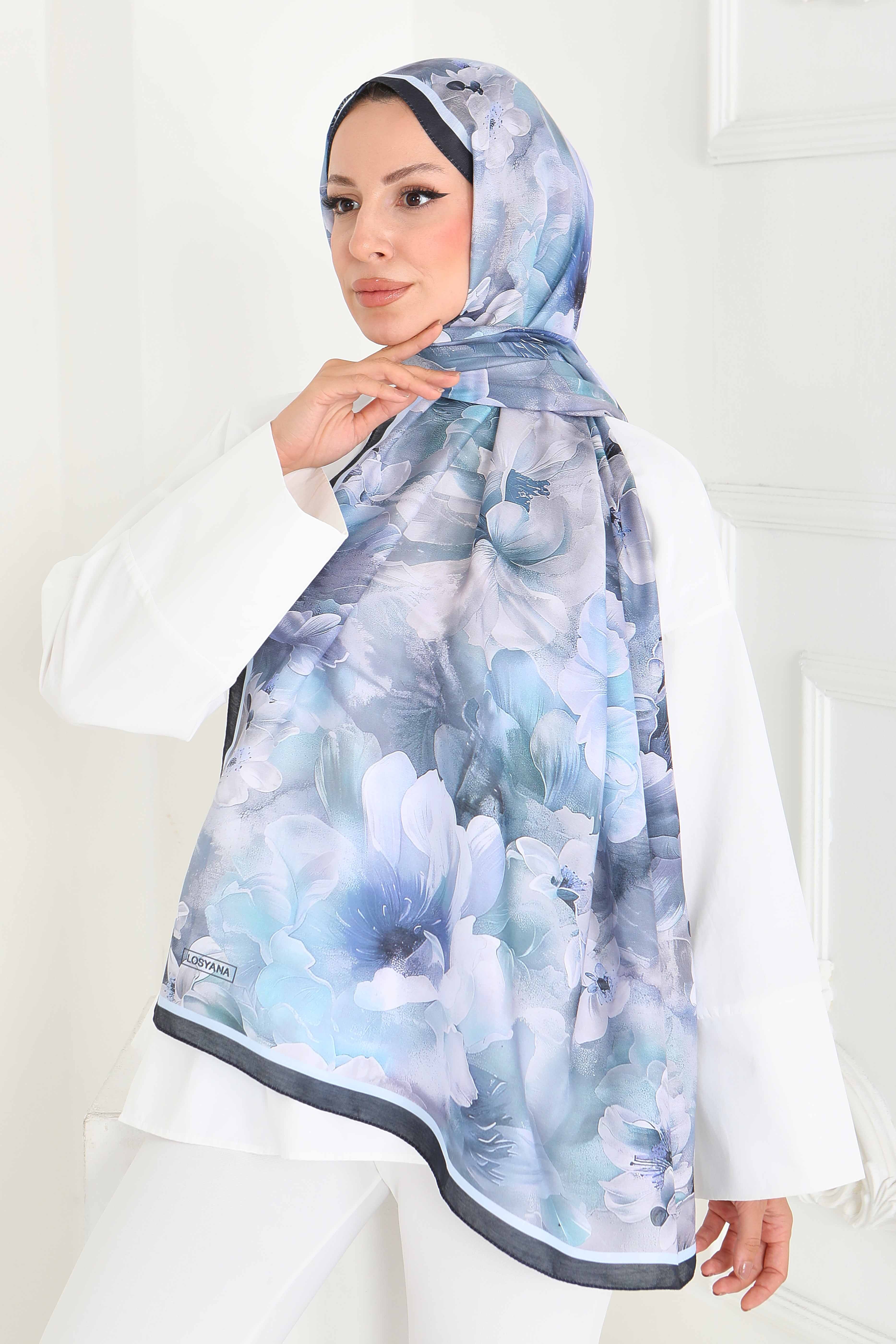 Desenli Kıraş Şal - 27853-BEBE-MAVI - 1