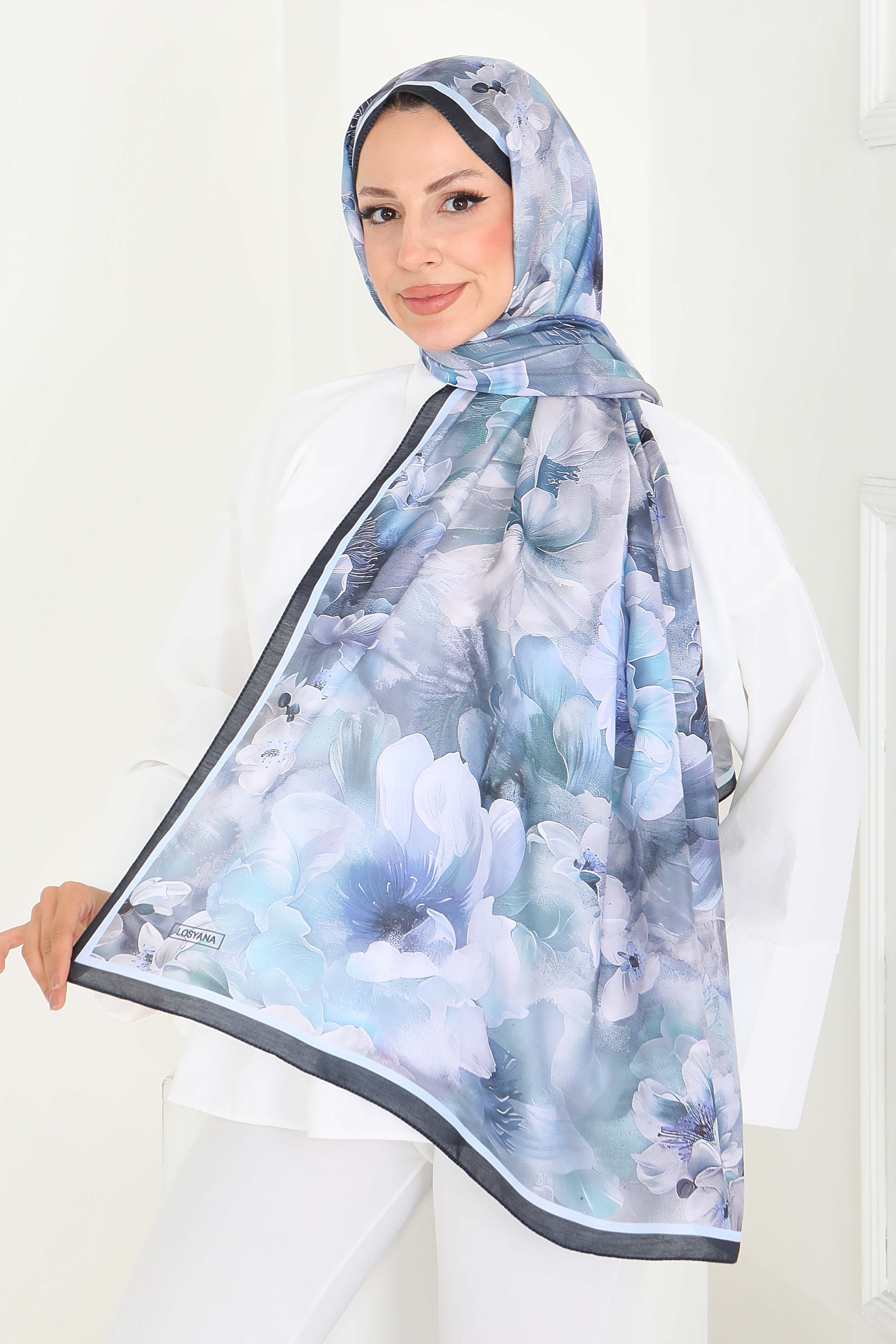Desenli Kıraş Şal - 27853-BEBE-MAVI - 2