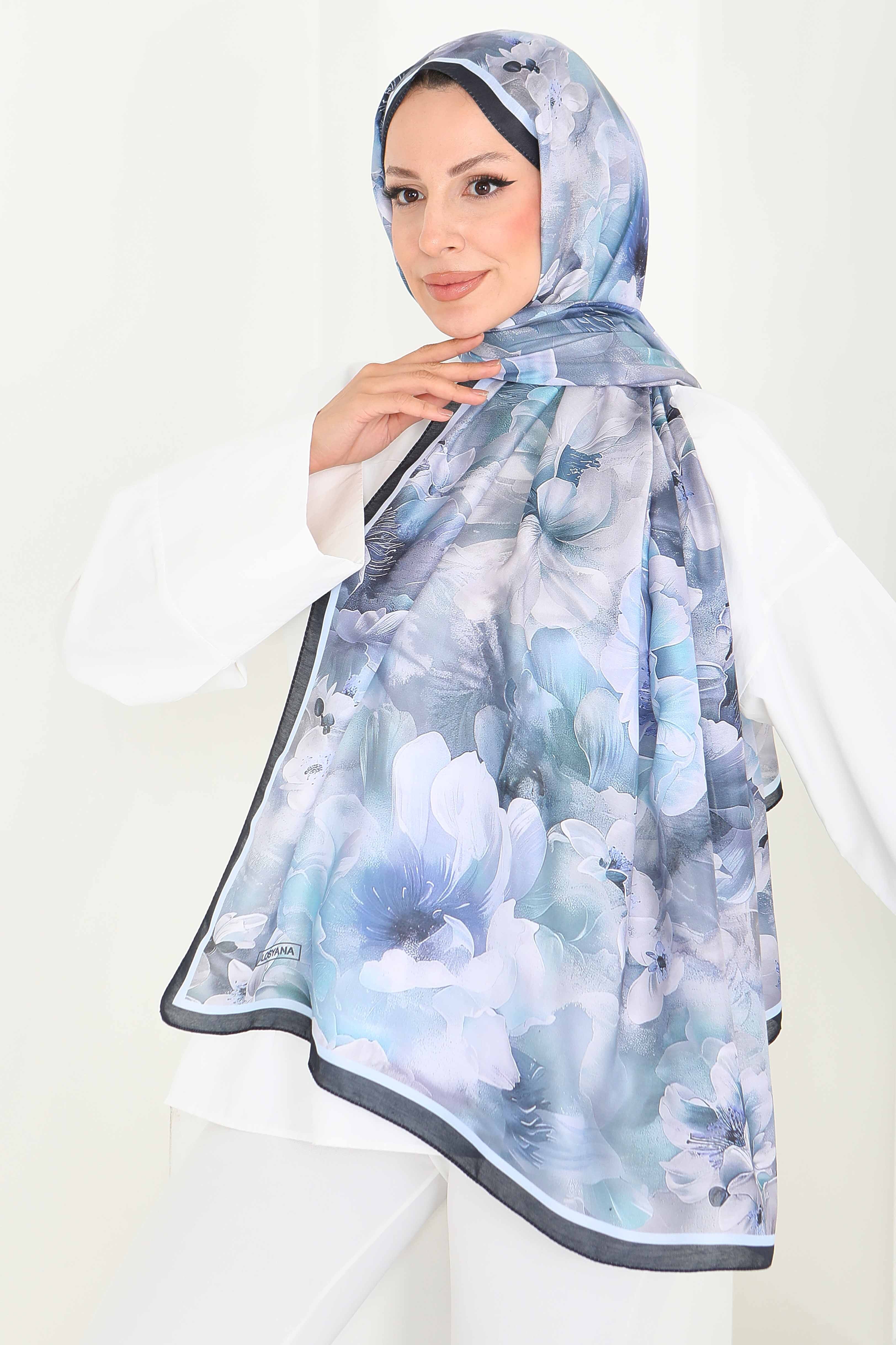 Desenli Kıraş Şal - 27853-BEBE-MAVI - 4