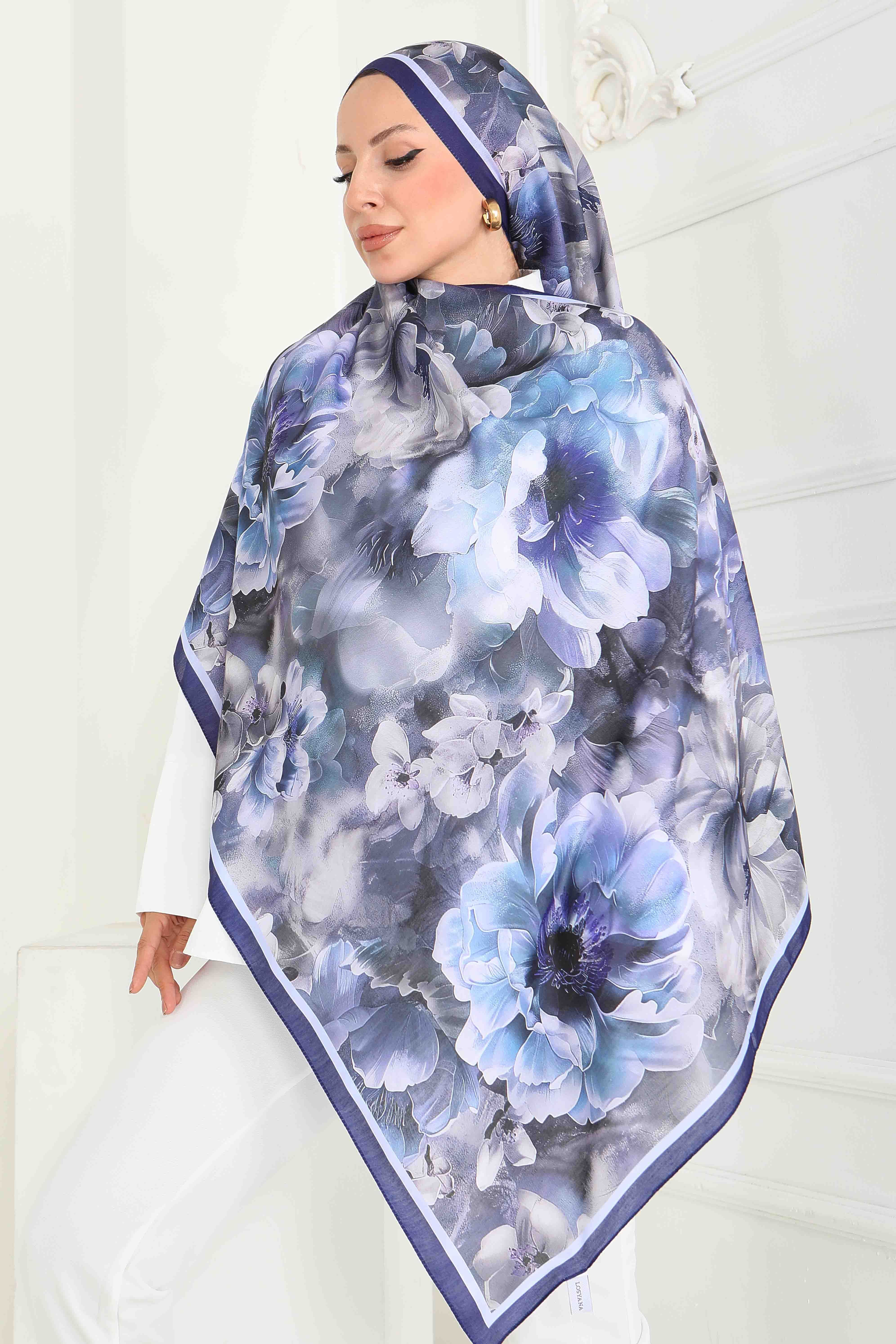 Desenli Kıraş Şal - 27853-MOR - 1