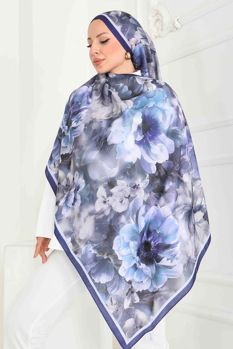 Floral Whisper Serisi Pamuk Şal - 27853-MOR - TOFİSA