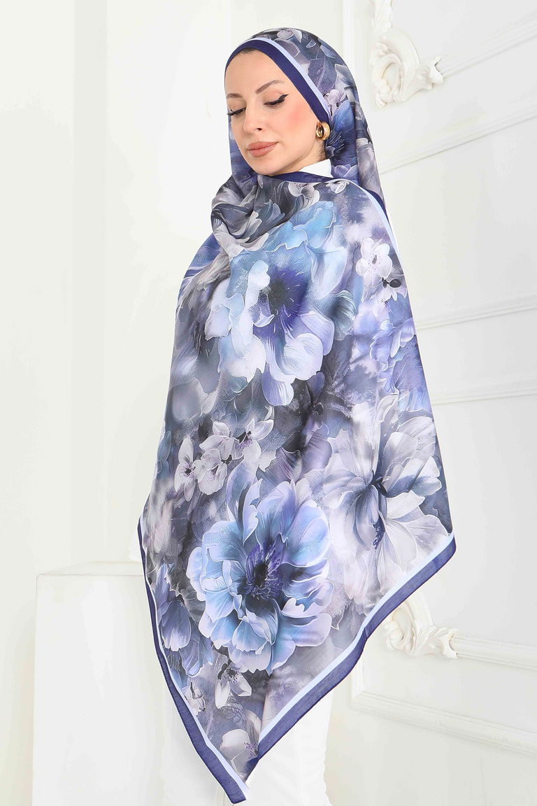 Floral Whisper Serisi Pamuk Şal - 27853-MOR - TOFİSA