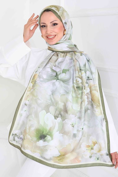 Desenli Kıraş Şal - 27853-YAG-YESILI 