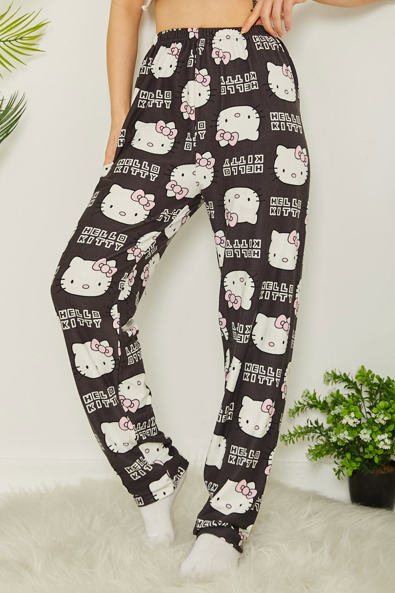 Desenli Pijama Altı Antrasit - 26665 - 1