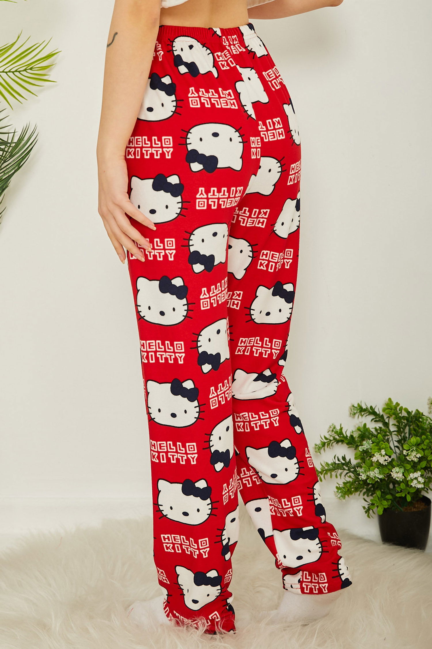 Desenli Pijama Altı Kirmizi - 26665 - 3