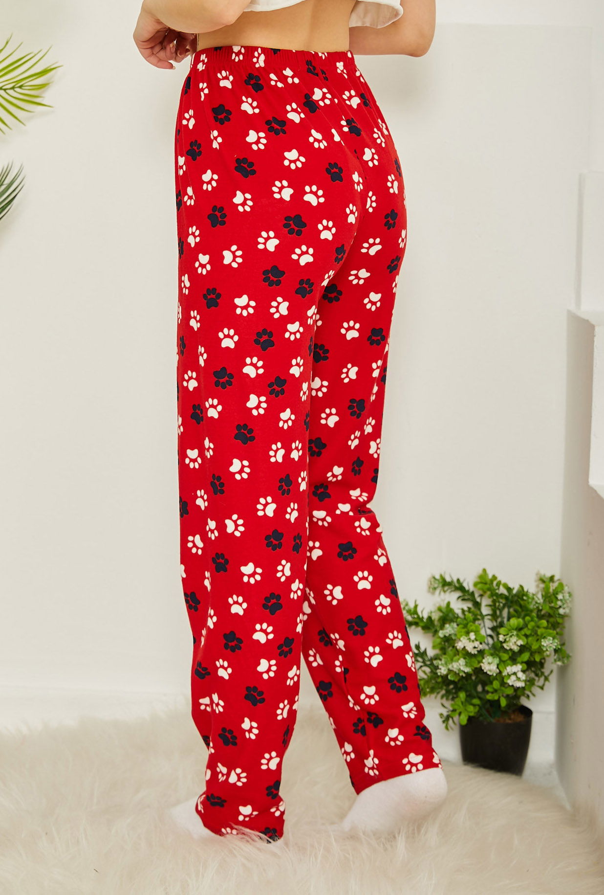 Desenli Pijama Altı Kirmizi - 26730 - 4
