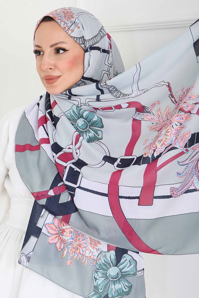 Desenli Şal - 27858-MINT 