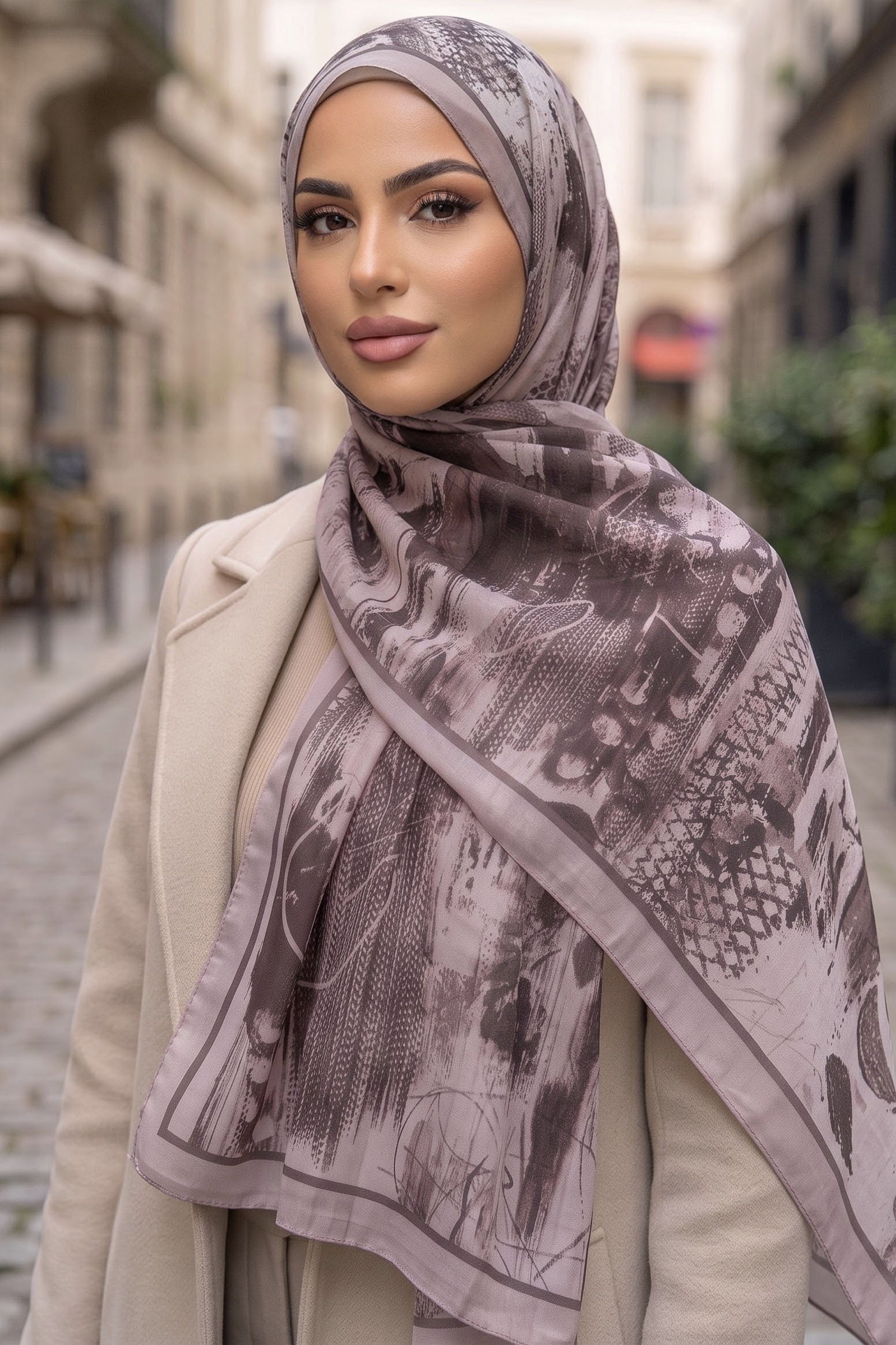 Desenli Soft Şal Gül - 29257-GUL - 1