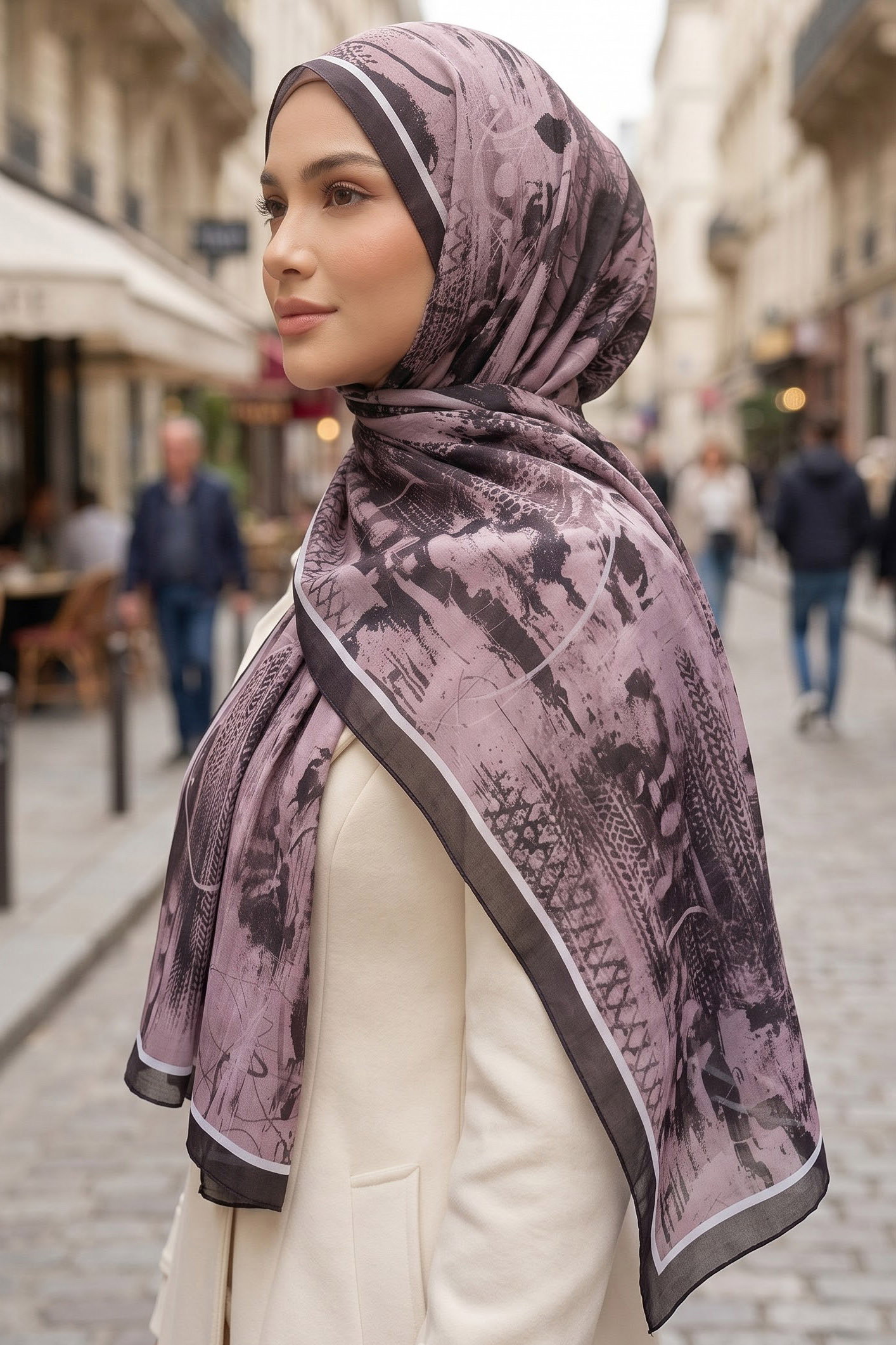 Desenli Soft Şal Kahve - 29257-KAHVE - 2