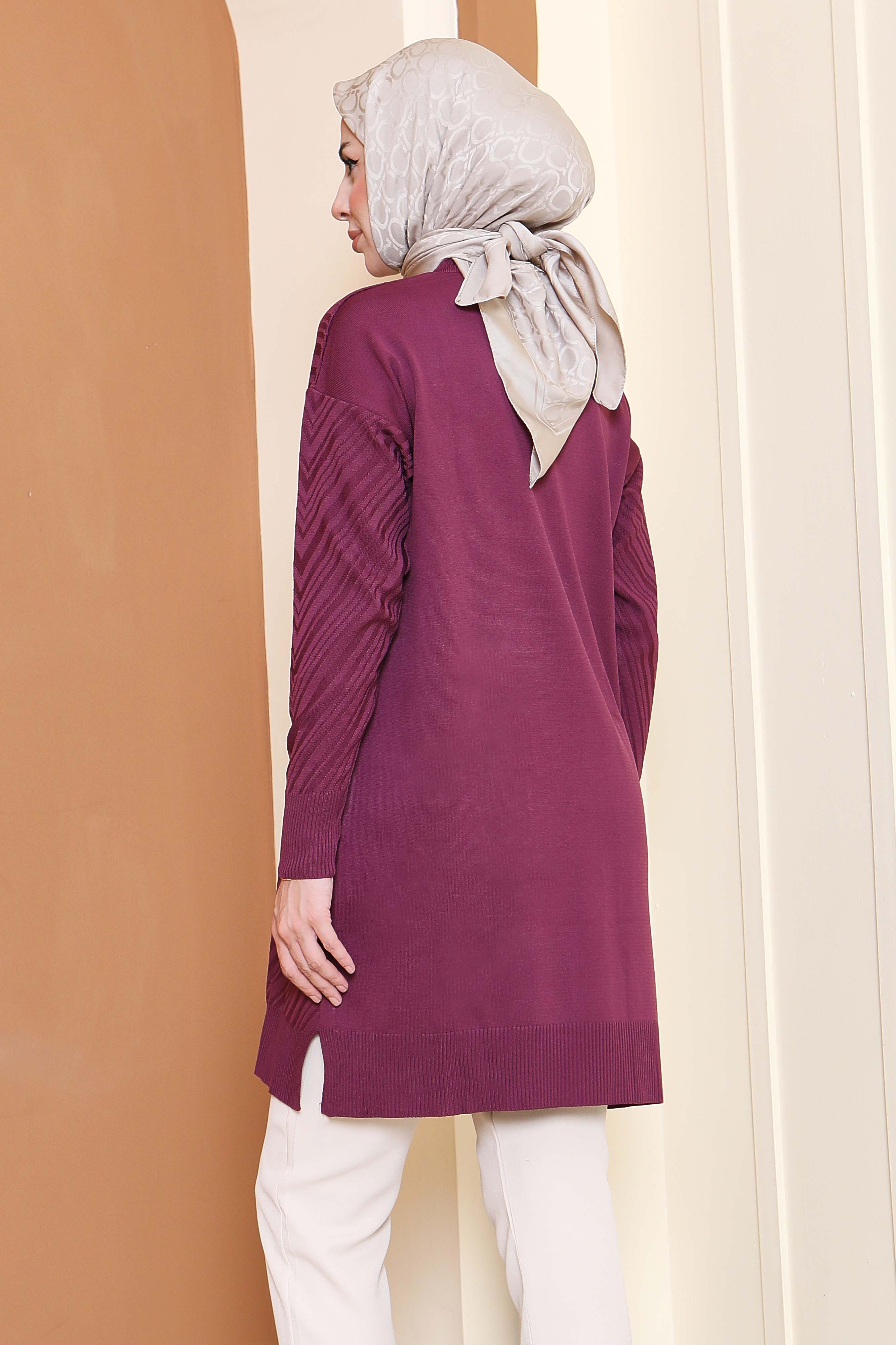 Desenli Triko Tunik - 27794-MURDUM - 4