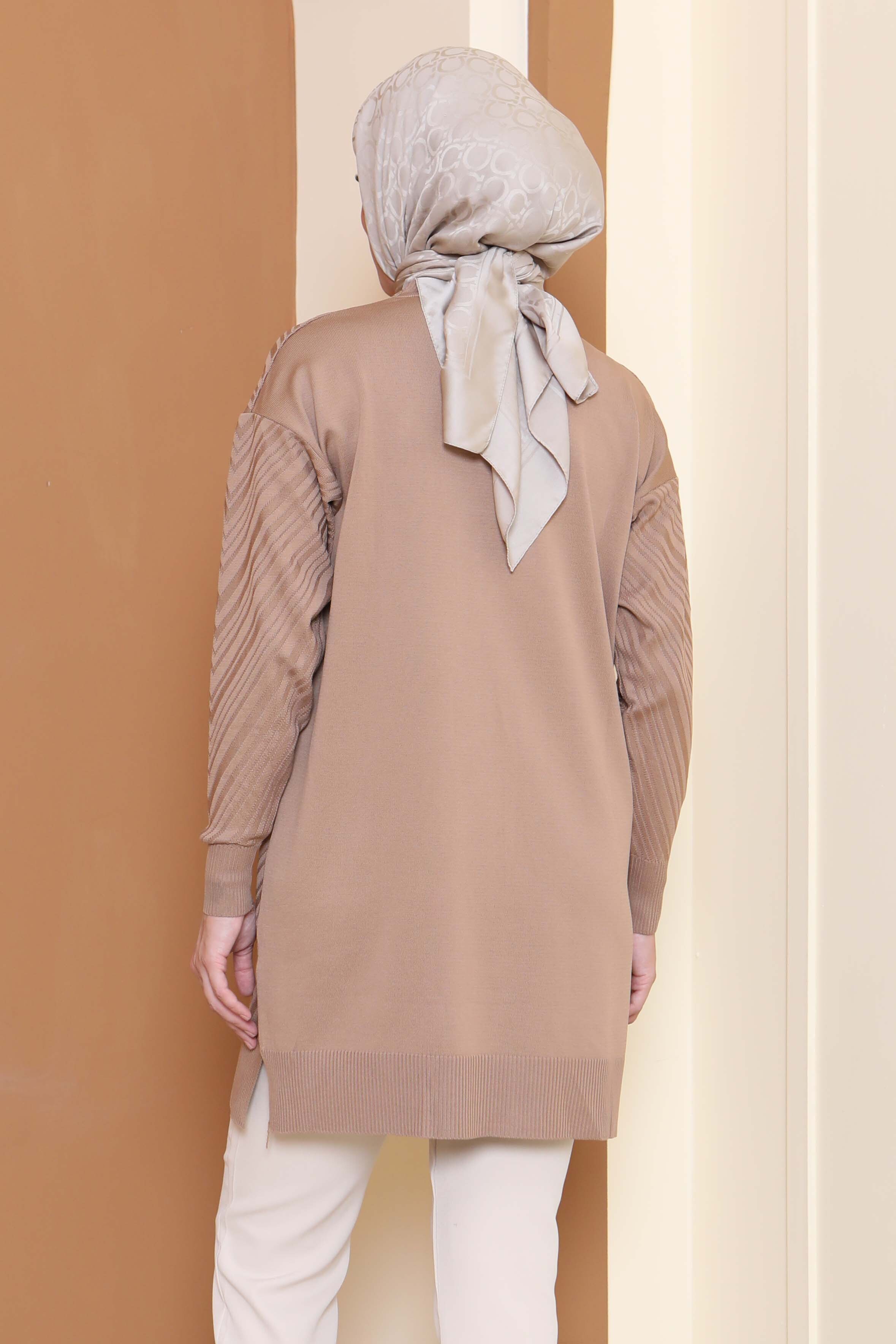 Desenli Triko Tunik - 27794-VIZON - 4