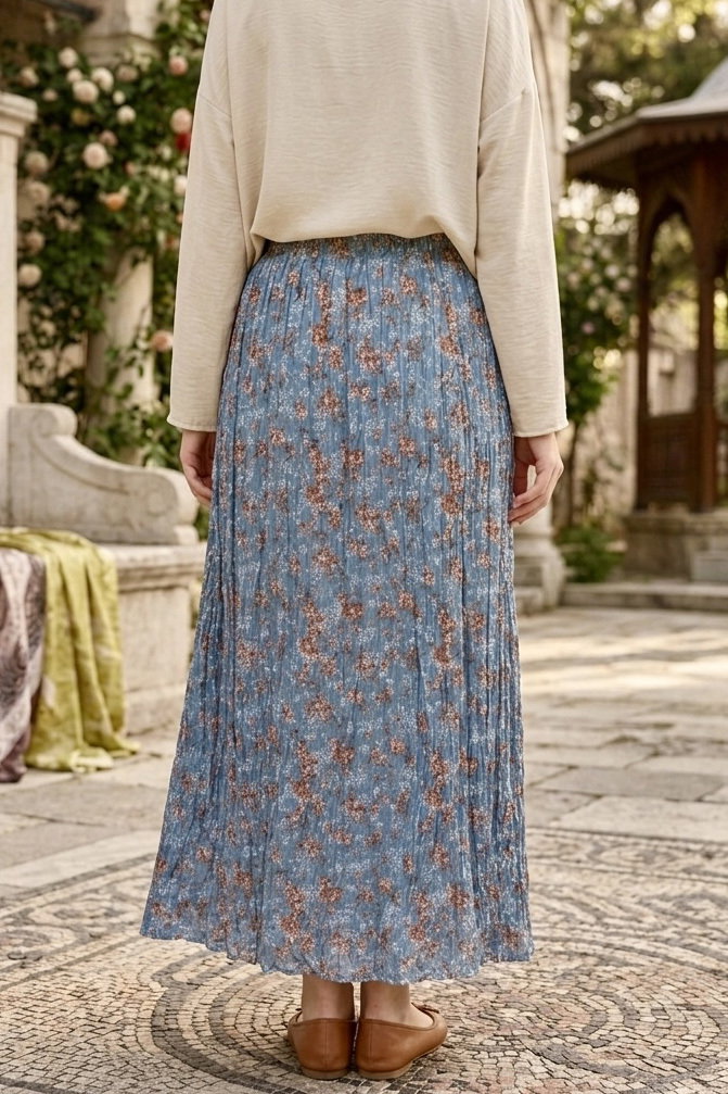 Desenli Trikoton Etel - 2121-INDIGO - 3