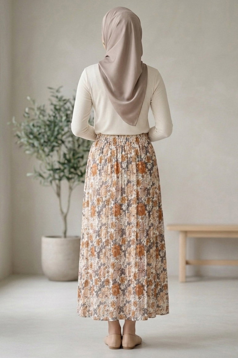 Desenli Trikoton Etel - 2121-KAHVE - 3