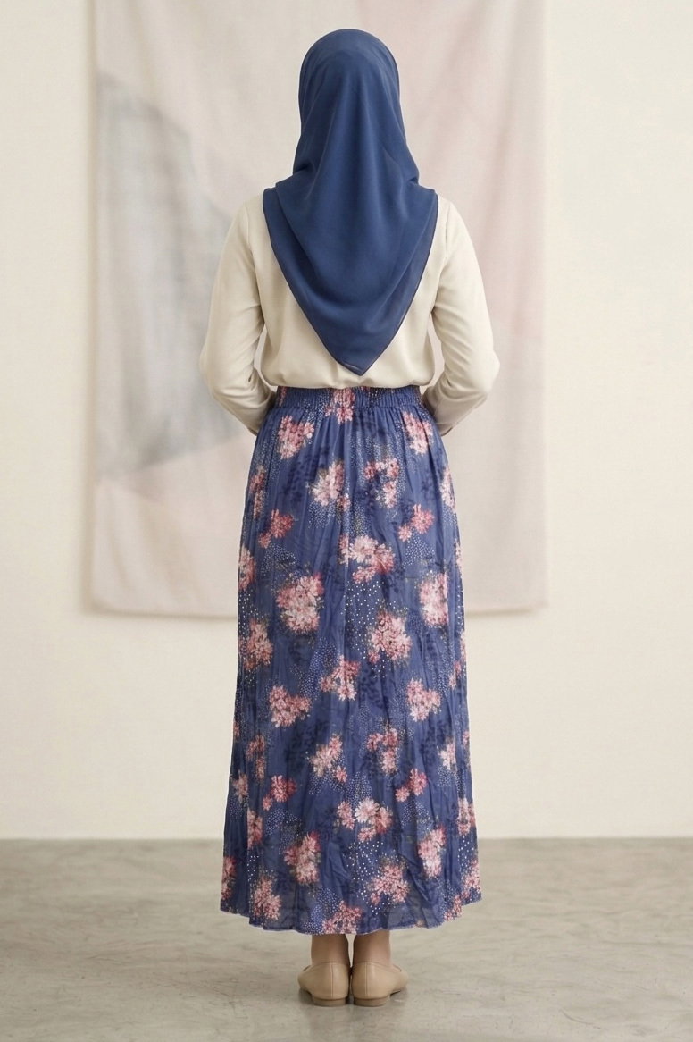 Desenli Trikoton Etel - 2121-LACIVERT - 3