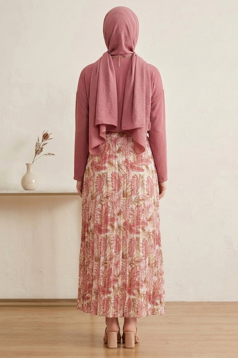 Desenli Trikoton Etel - 2121-PEMBE - 3