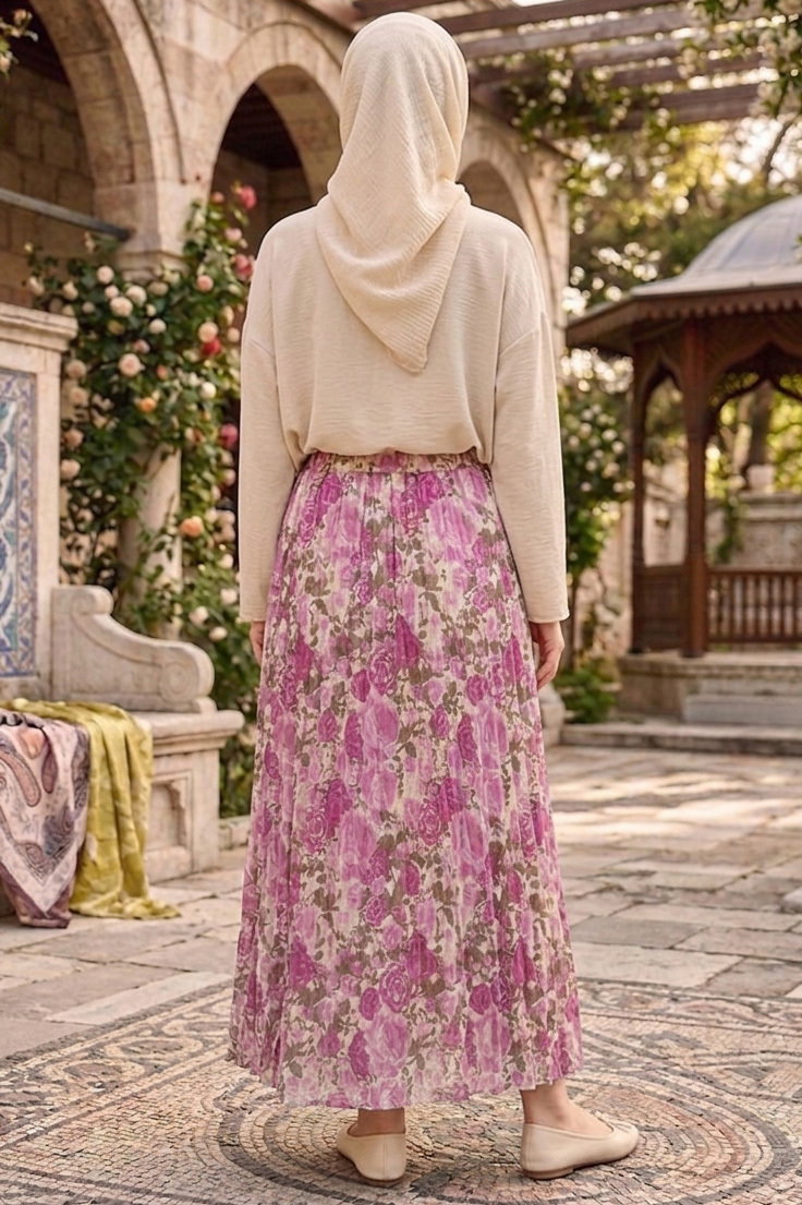 Desenli Trikoton Etel - 2121-PUDRA - 2