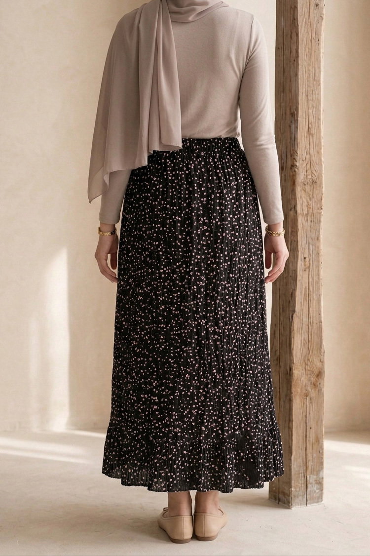 Desenli Trikoton Etel - 2121-SIYAH - 3