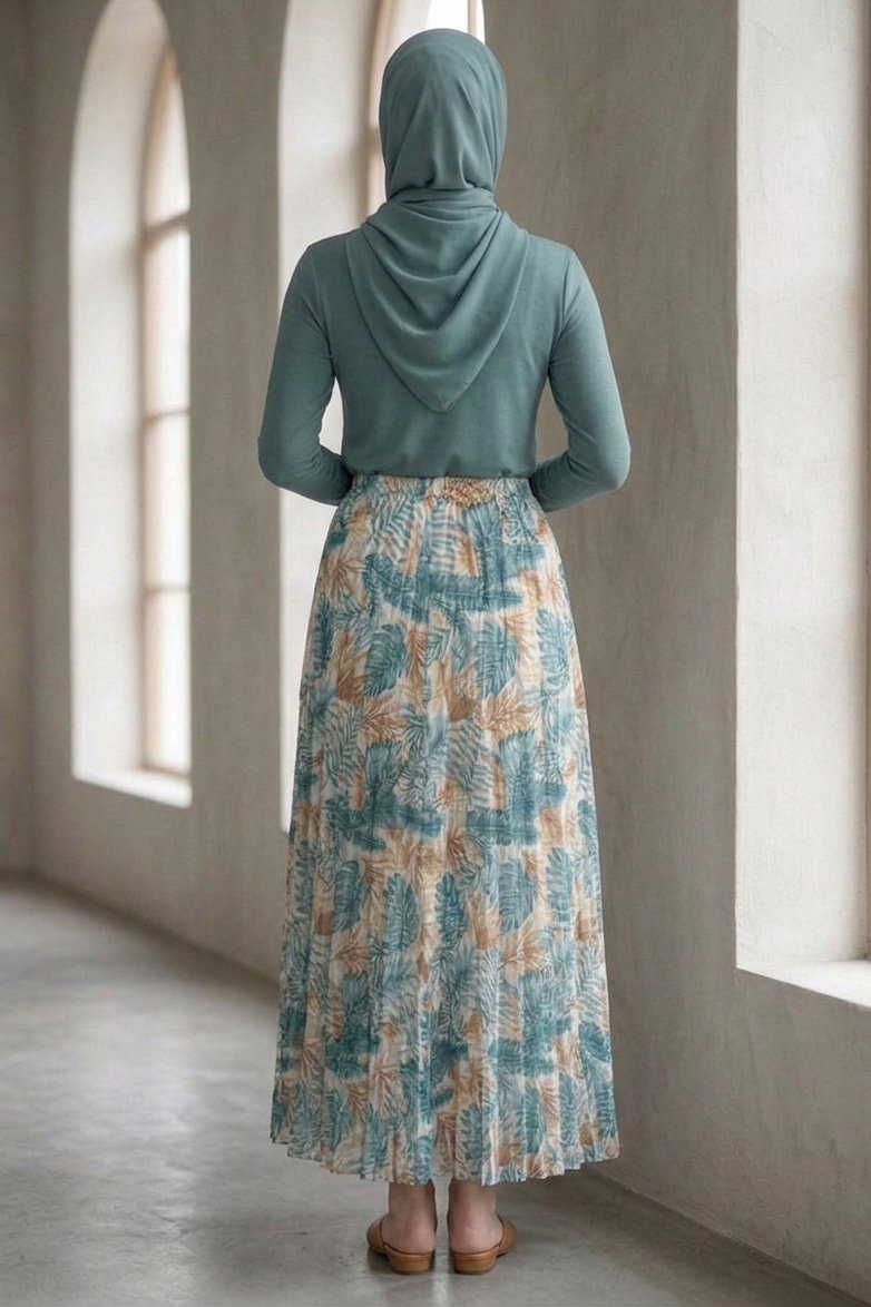 Desenli Trikoton Etel - 2121-YESIL - 3