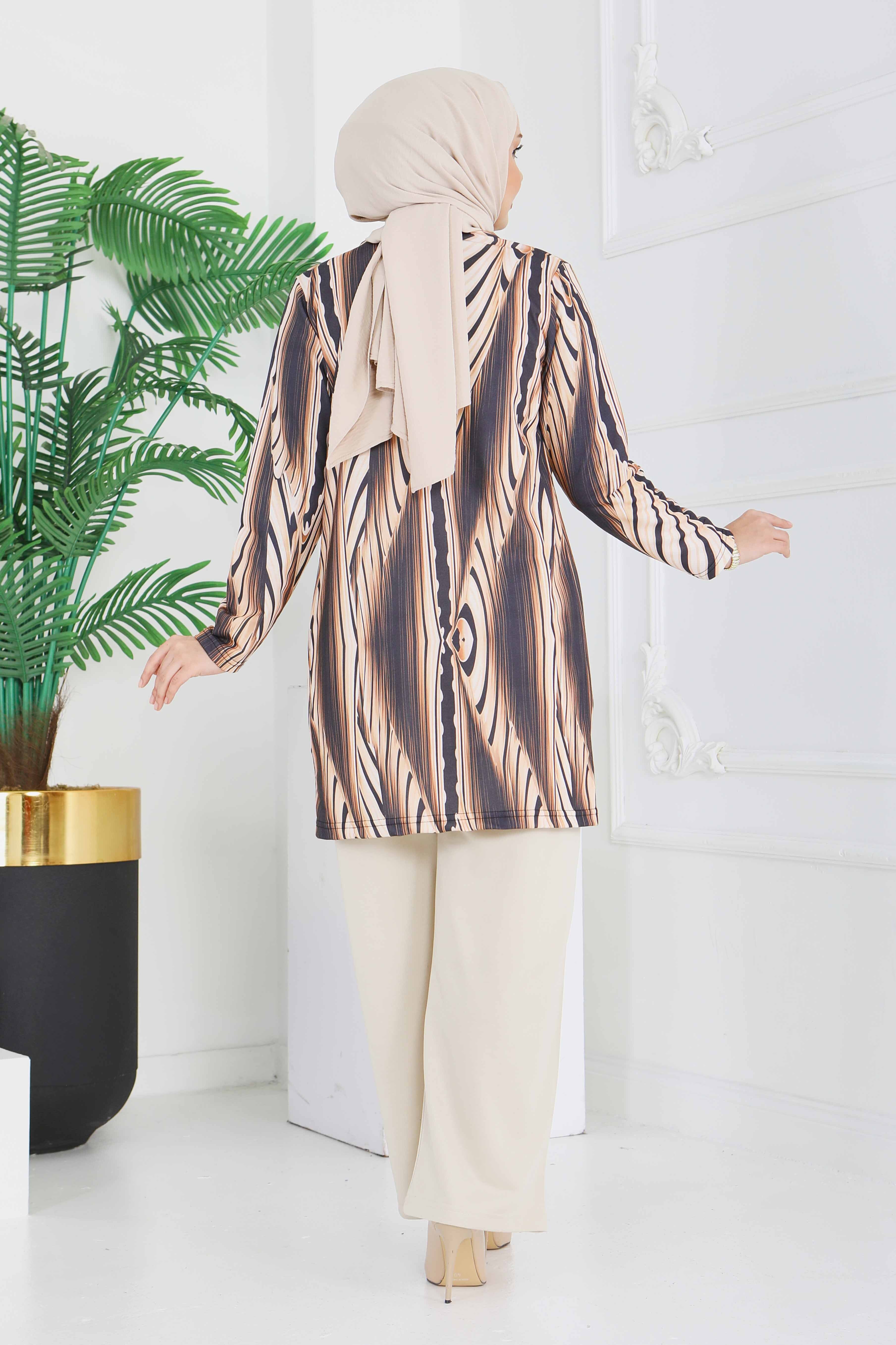 Desenli Üçlü Takım - 2075-KREM - 5