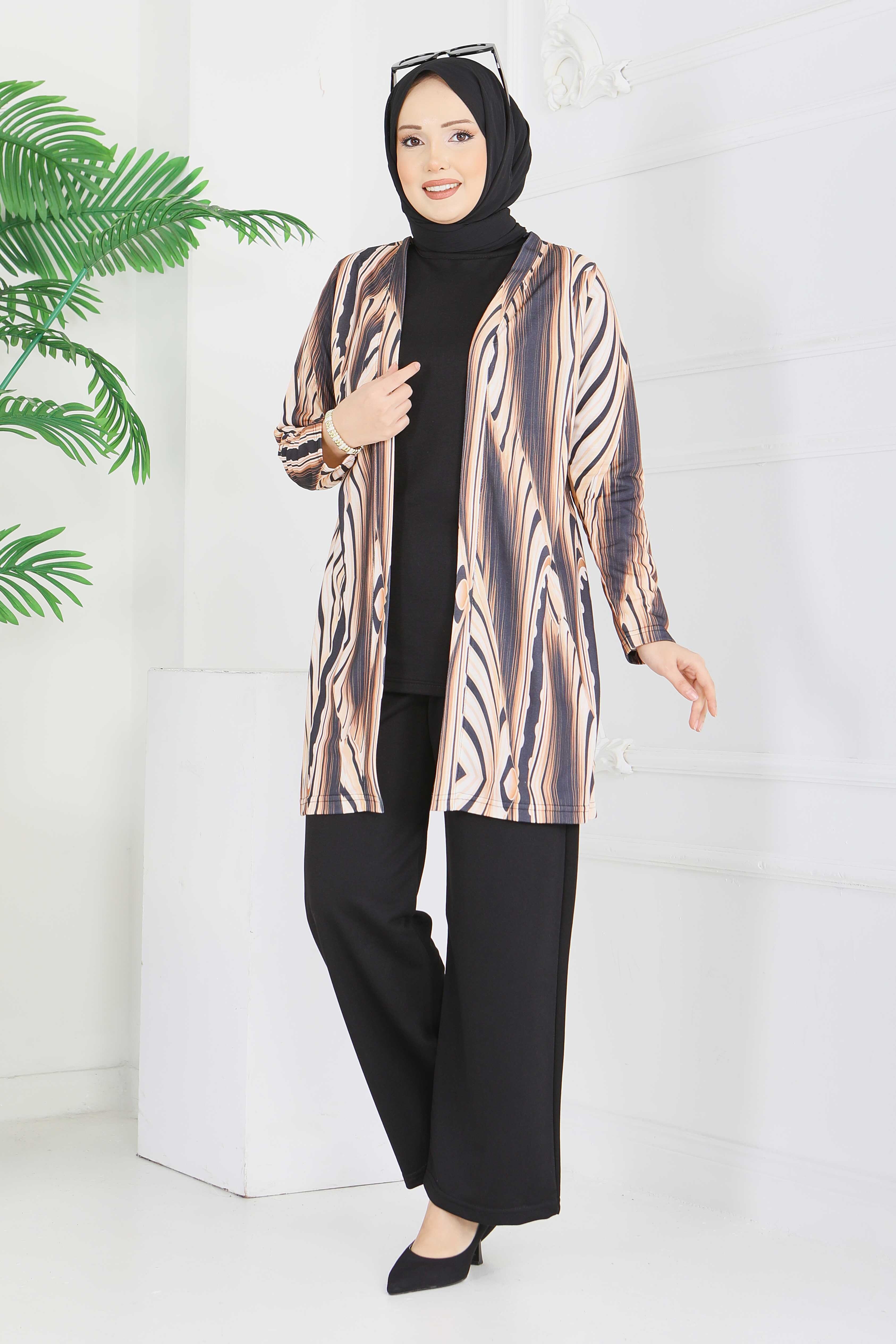 Desenli Üçlü Takım - 2075-SIYAH - 4