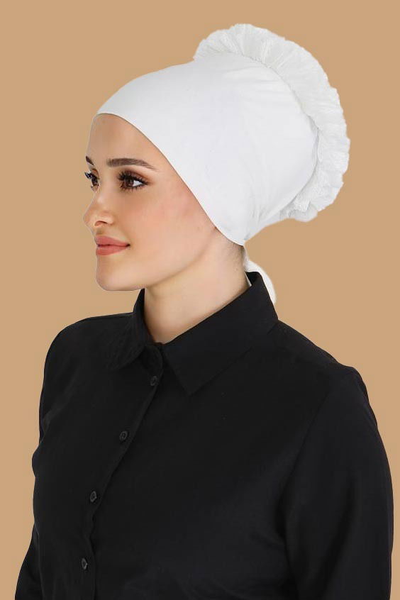 Dikişsiz Fırfırlı Bone - 27618 - TOFİSA